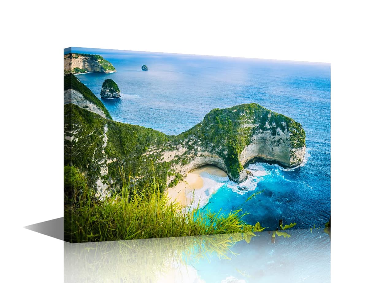 Wall Art for Living Room Beach Canvas Art Wall Decor Blue Sea Sunset Pictures Print on Canvas Natural Landscape Painting Seascape Artwork Stretched Framed Ready to Hang 12x18inch — view 16