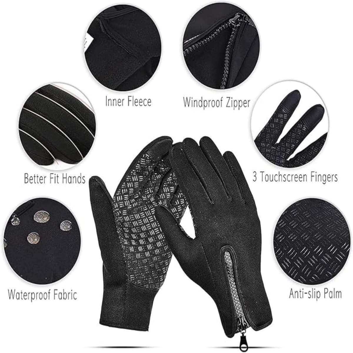 Velura Winter Gloves, Thermal Touch Screen Windproof Glove, Ultimate Waterproof & Windproof Thermal Gloves — view 4