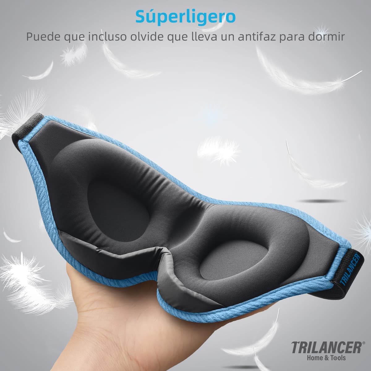 Antifaz para Dormir Innovador para Hombres y Mujeres, Máscara con Diseño que Bloquea la luz y la Claridad al 99.99%, para Dormir, Tomar una Siesta, Meditar, Descansar bien y Viajar（Azul） — view 6