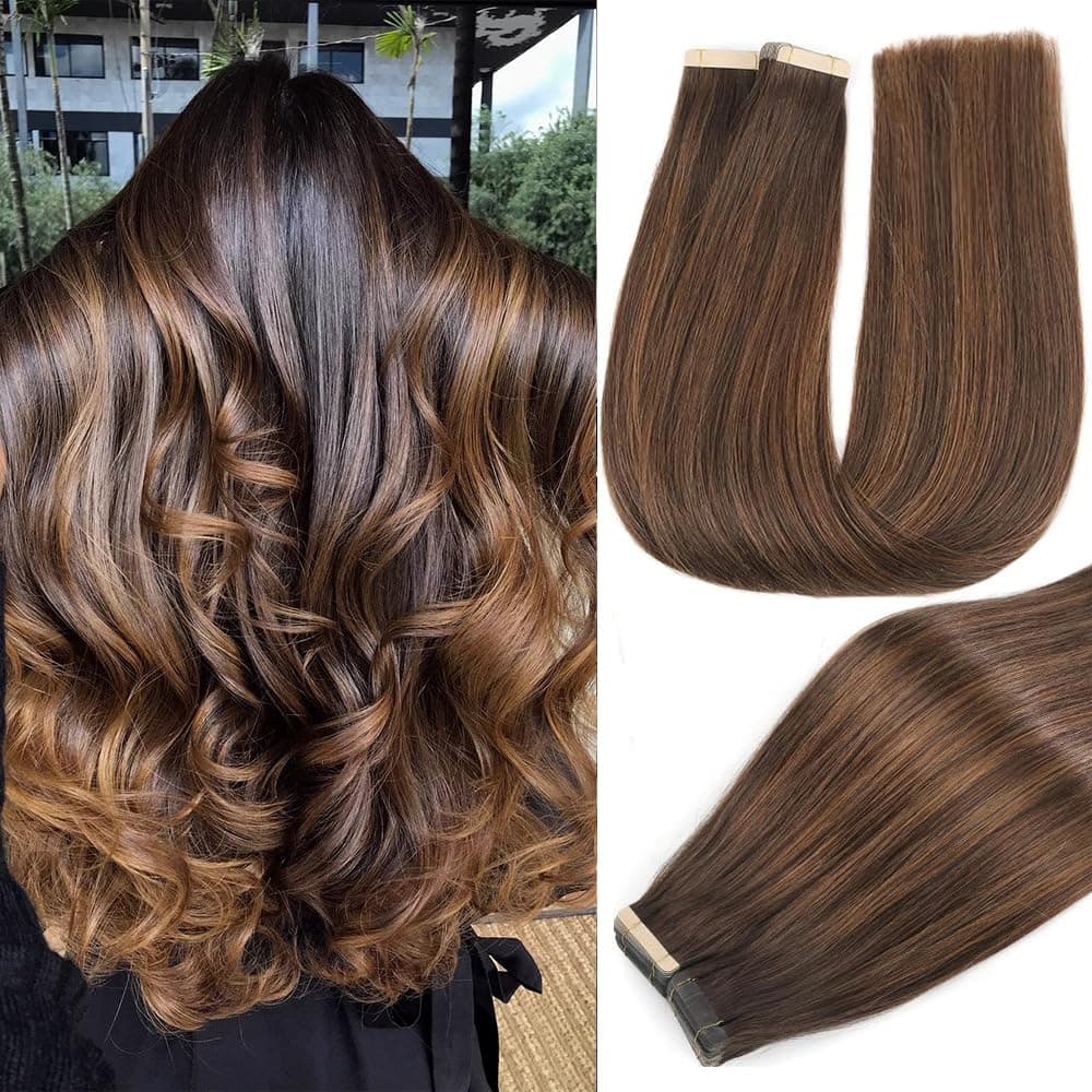 YDDM Extensiones Adhesivas Pelo Natural 20pcs 35cm 40g Negro - Extensiones De Cabello Humano (14 Pulgadas, 1B#) — view 26
