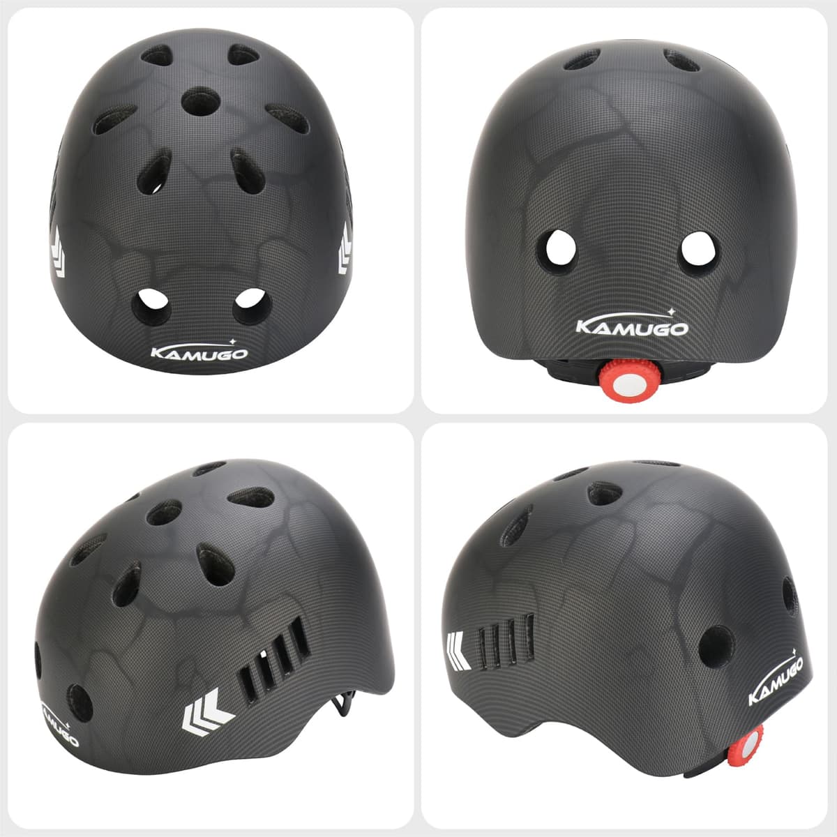 Kamugo Equipo de Protección Ajustable para Niños - Casco, Rodilleras, Coderas, Guantes, Compatible con Bicicleta, Skateboard, monopatín y Otros Deportes Extremos — view 2