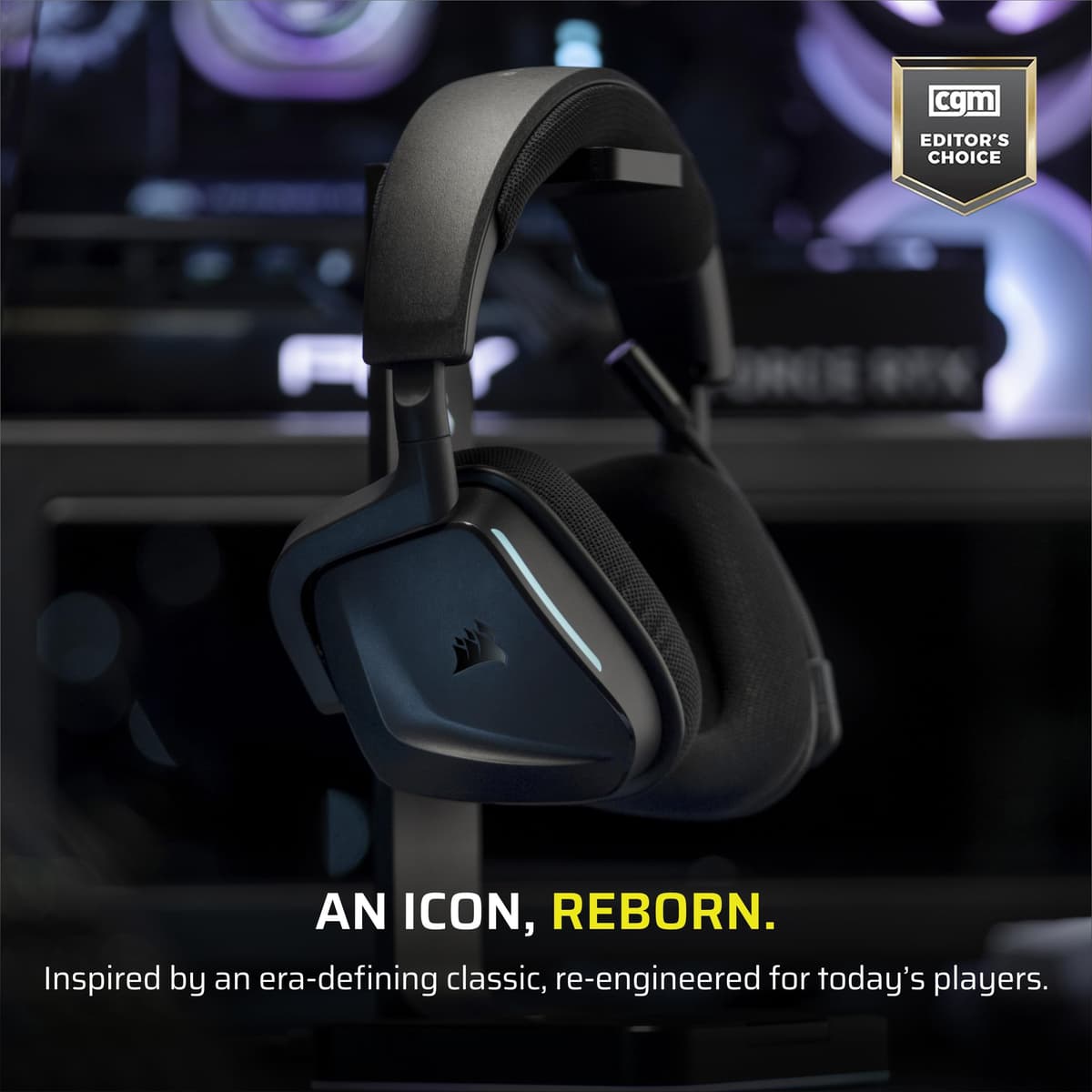 Corsair VOID v2 Wireless Gaming Headset with Bluetooth for PC, PS5, PS4, Switch, Mobile – Dolby Atmos, 70 Hr Battery, Dual Wireless, Lightweight, Fast Charging – Carbon — view 2