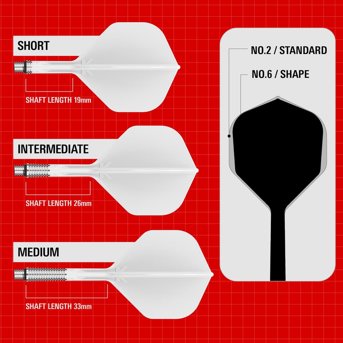 Target Darts K-Shift N.º 2 Integrado Vuelos y Eje | K Shift N.º 2 Vuelo y Eje Sistema, Blanco/Transparente/Negro – K-Flex Corto/Intermedio/Medio Shift Giratoria Base, Profesionales Dardos Accesorios — view 5