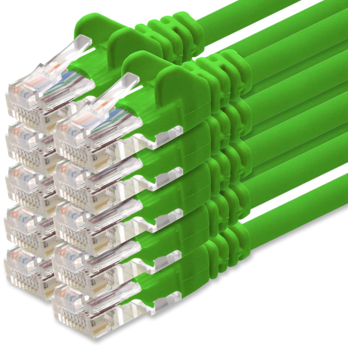1aTTack.de 0.25m - black - 10 pieces - (PACK) - CAT.6 CAT6 Ethernet LAN network cable 1000 Mbit/s patch cable — view 124