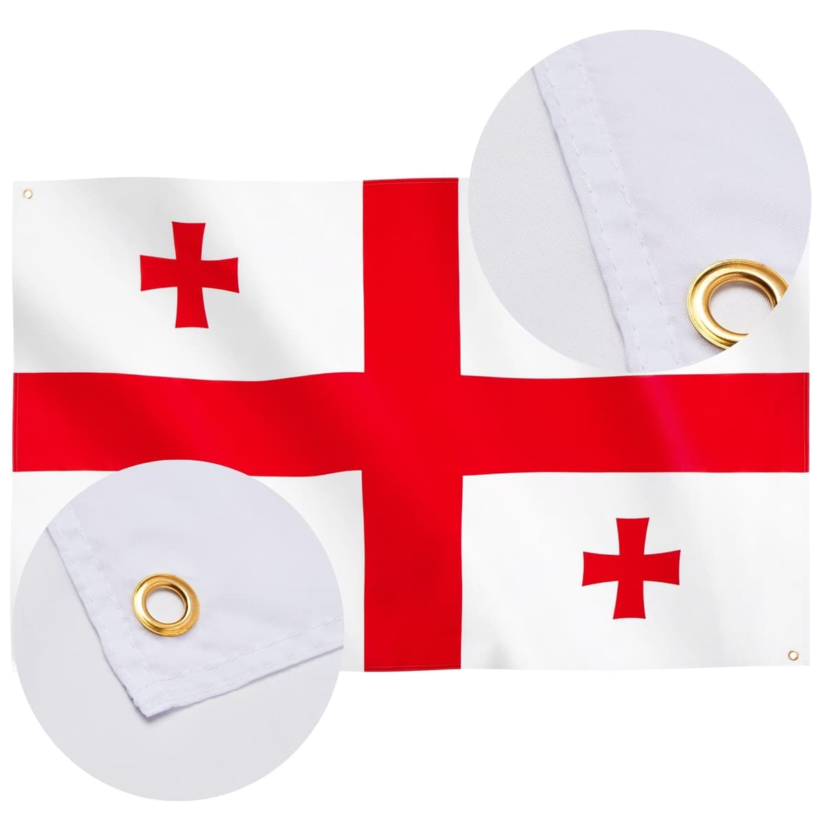 Runesol Cornwall Flag - 91x152cm, 3ft x 5ft, Cornish Flag, 4 Grommets, Eyelet in Every Corner, Premium Quality, Inside & Outside Use, Vivid Colours — view 108