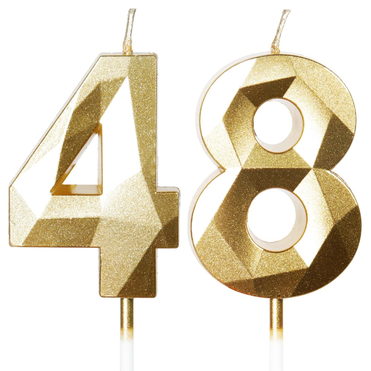 Yiran 50th Birthday Candles, Gold Number 50 Happy Birthday Candles, Cake Topper Decorations for Birthday Party, Wedding Anniversary Celebration Supply — view 168