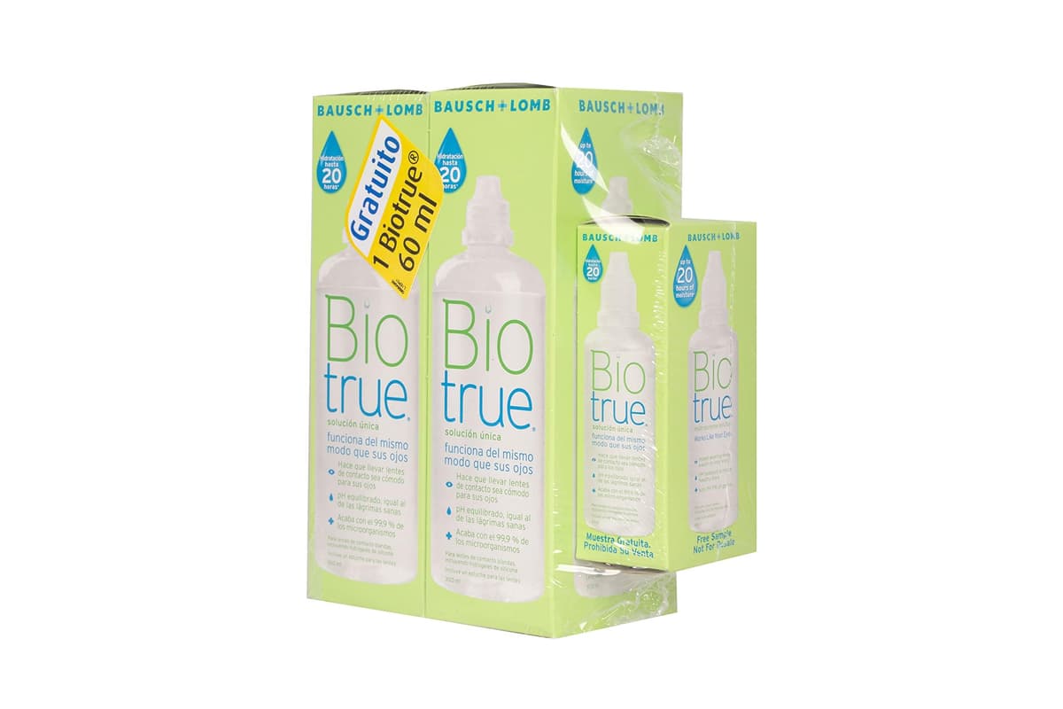Biotrue Bausch + Lomb Solución Única 2 x 300ml + 60ml gratis para lentes de contacto blandas — view 2