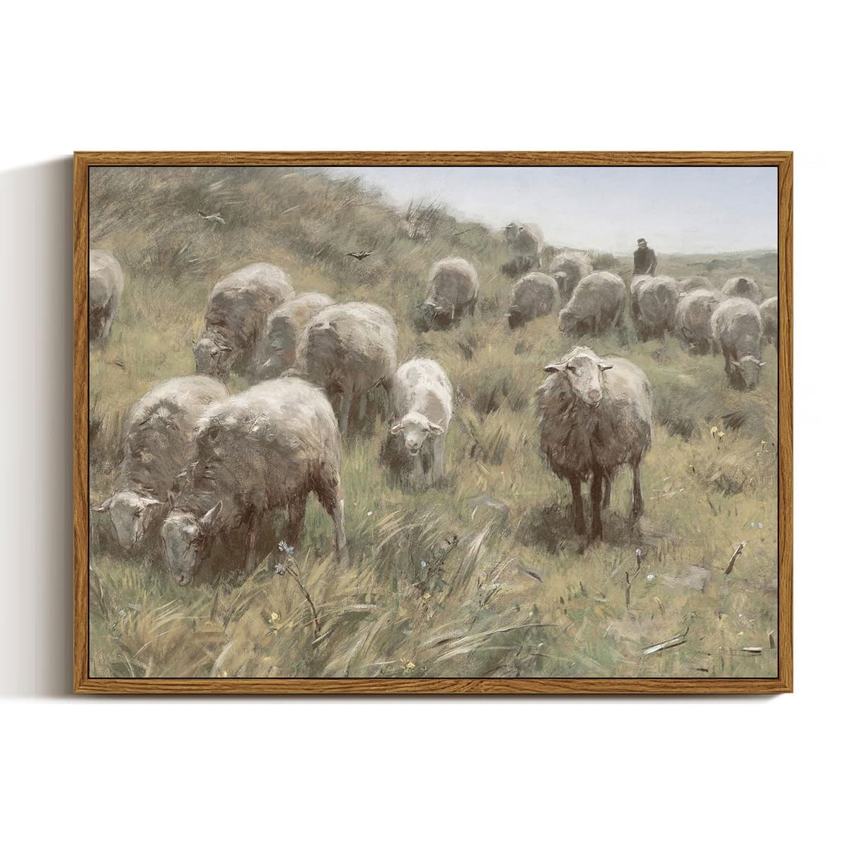 InSimSea Framed Canvas Wall Art, Meadow with Flowers Painting, Landscape for Living Room, Bedroom, Home, Bathroom Decor, 8x10 — view 45