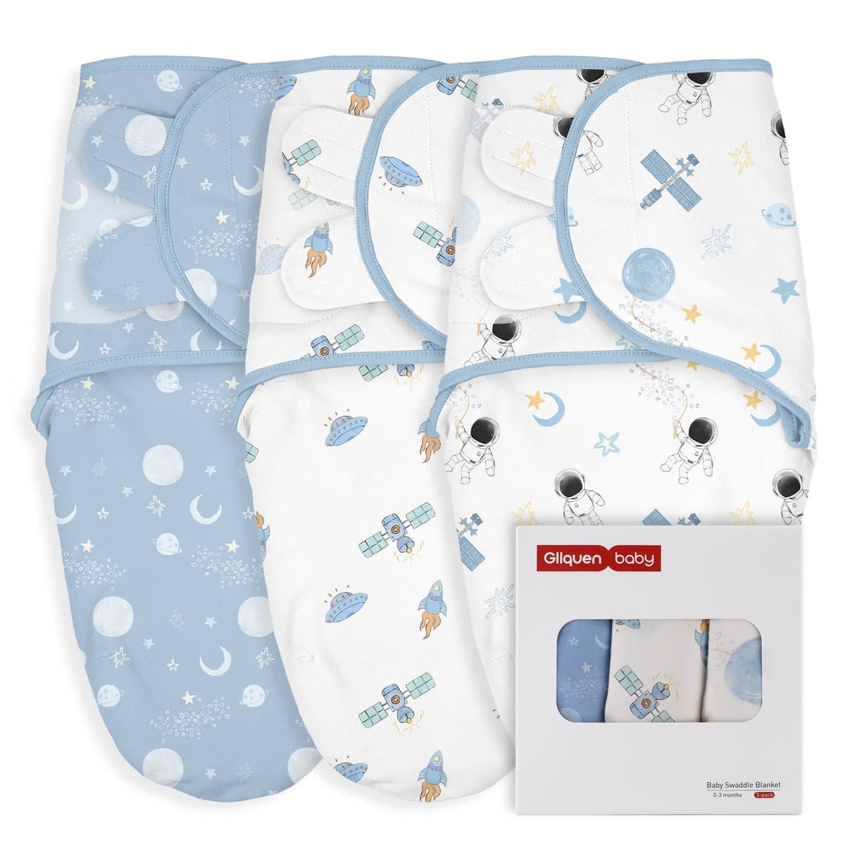 GLLQUEN BABY 3-Pack Organic Baby Swaddle Sleep Sacks for Newborn - Baby Swaddles 0-3 Months, Swaddle Sack, Rainbow & Sun, Blanket Wrap (Small/Medium) — view 16