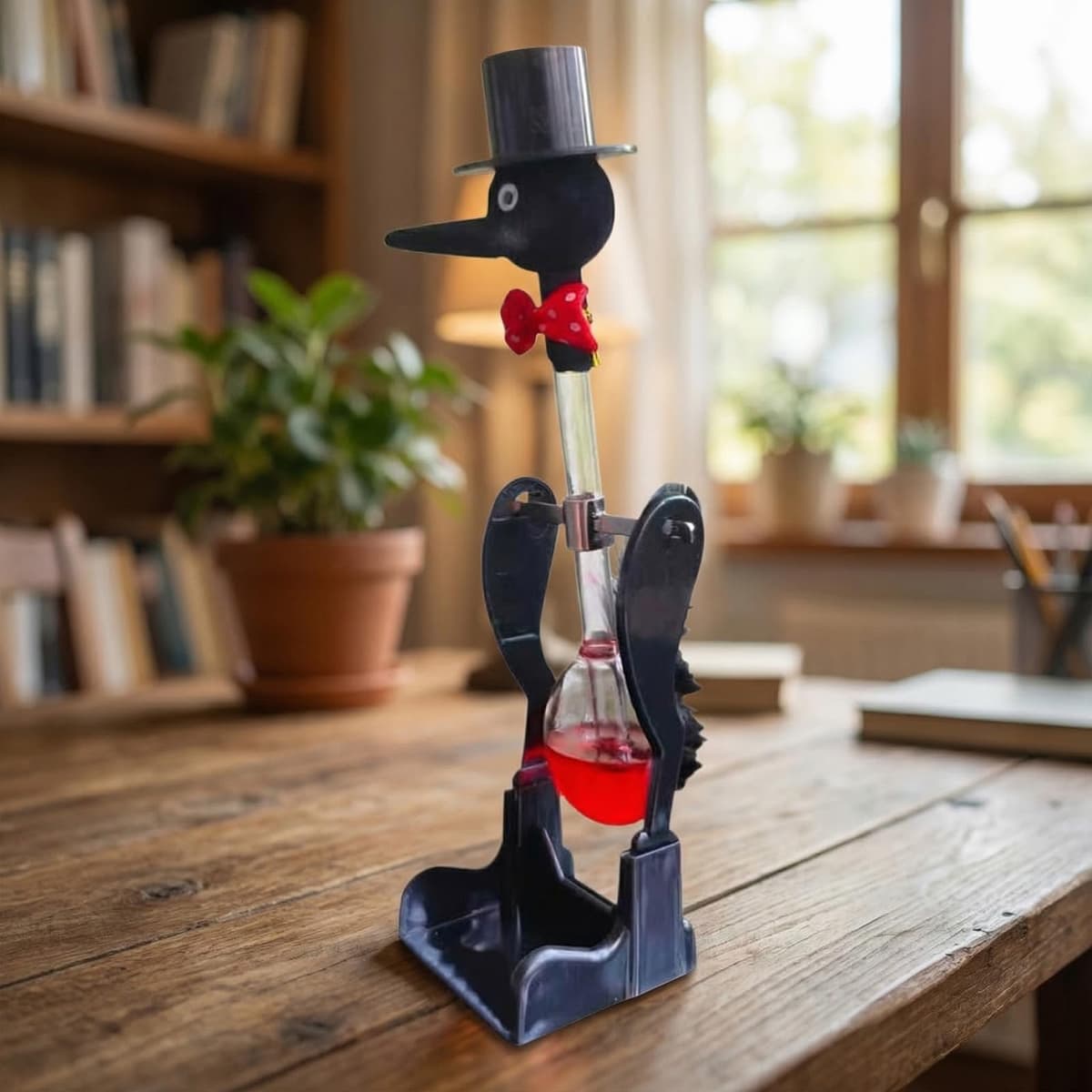 Juguete de pájaro Bebedor con Agua y Movimiento Continuo, Copa de Pato de Cristal con Efecto mágico para Entretenimiento y estrés en hogar y Oficina — view 2