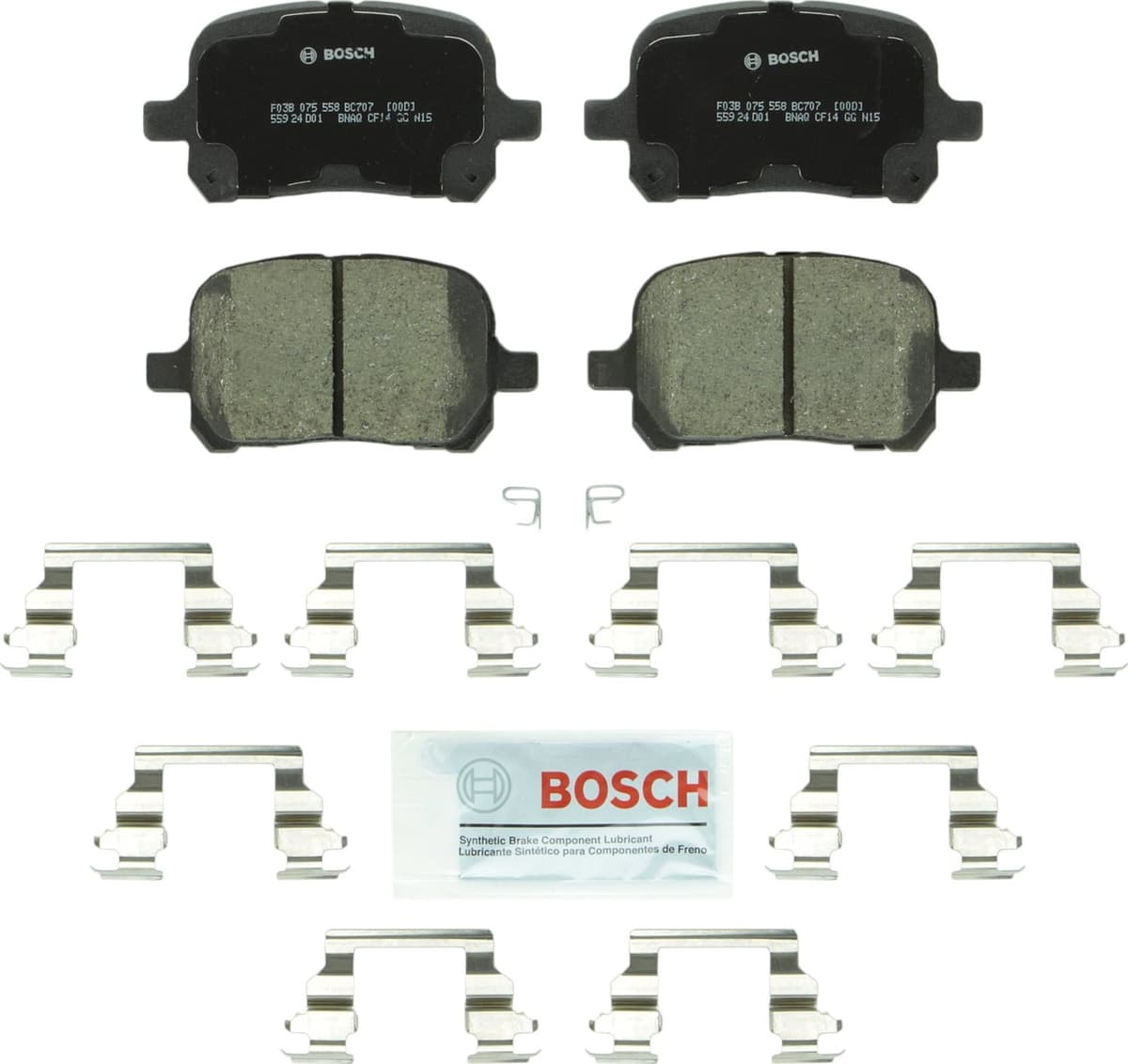 Bosch BC914 QuietCast Premium Ceramic Disc Brake Pad Set For: Acura ILX; Honda Accord, Civic, CR-V, Element, Fit, Front — view 110