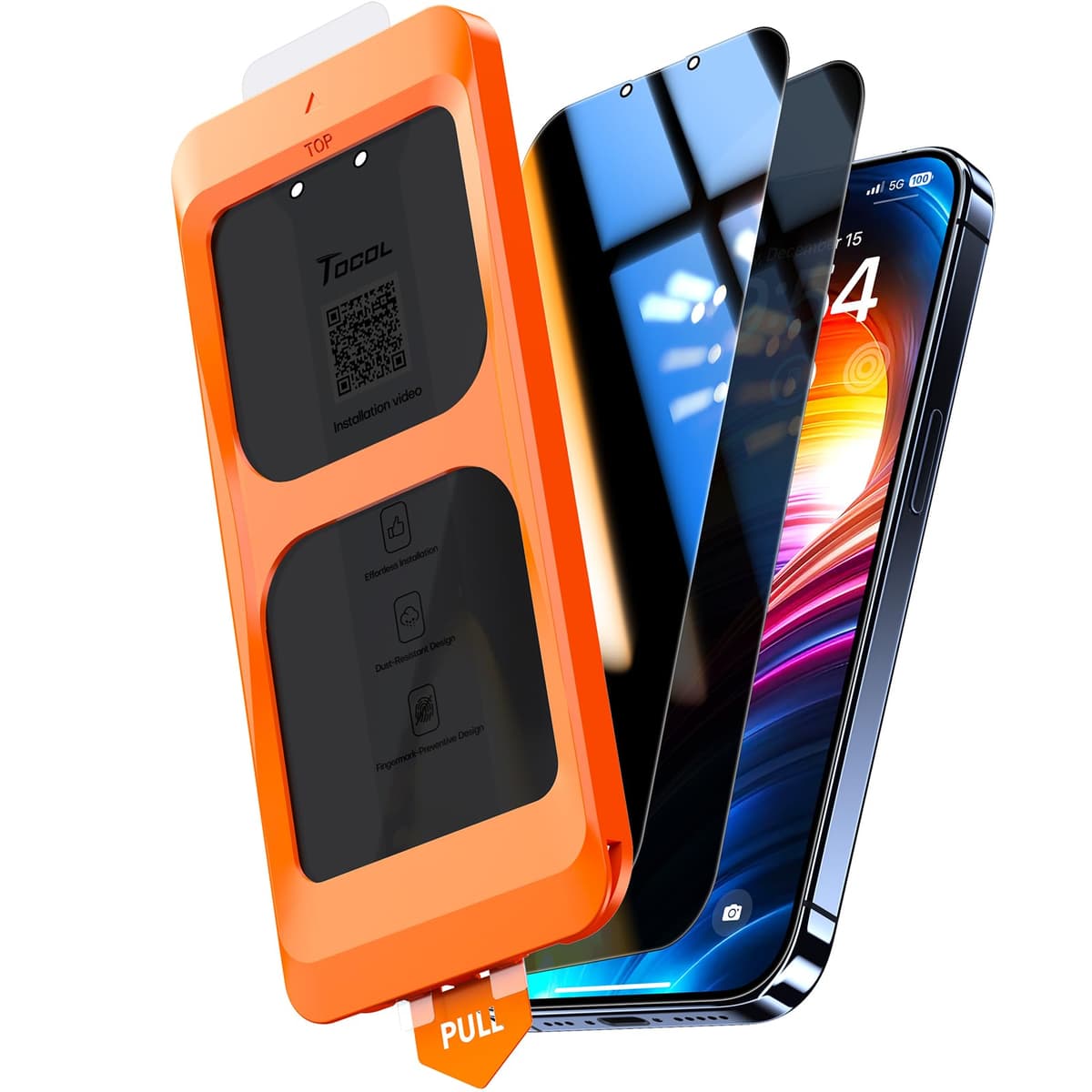 TOCOL Protector Pantalla para iPhone 17 Pro Max, Alineación Automática para Una Instalación Rápida, Cristal Templado de Dureza 9H Inastillable, HD Transparente, 2 Piezas — view 20