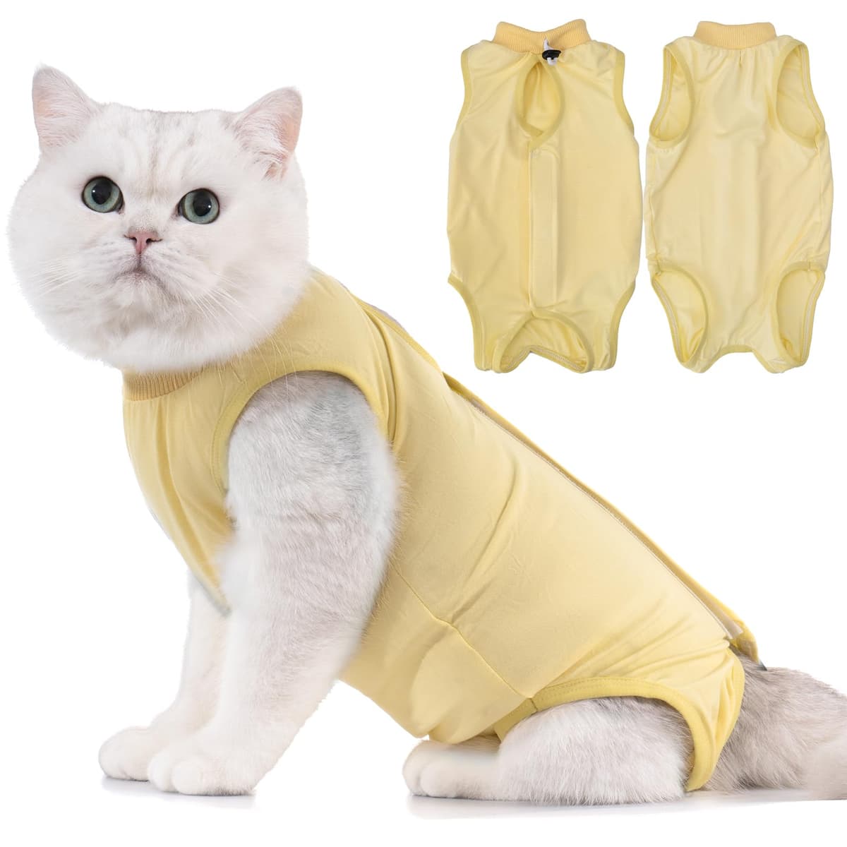 Avont Traje de Recuperación para Gatas Esterilizadas, Ropa Postoperatoria Protectora Antilamido, Chaleco para Cirugía y Heridas Abdominales (Gris Oscuro,L) — view 16