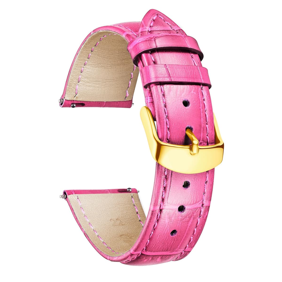 BINLUN Quick Release Leather Watch Straps Replacement Watch Bands Smart Watch Strap Crocodile Pattern in 10 Colors 13 Sizes with Silver/Gold/Rose-Gold Buckle for Men Women(10mm-24mm) — view 43