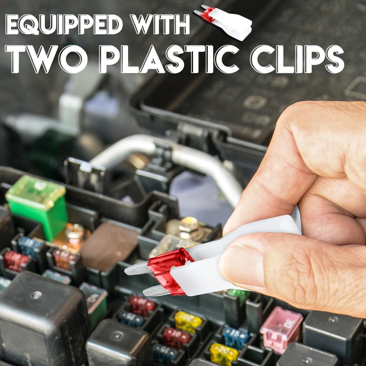 25 Piezas Fusible Mini, Fusible Plano 10A con 2 Clips de Plástico para Coche, Camión y Moto — view 4