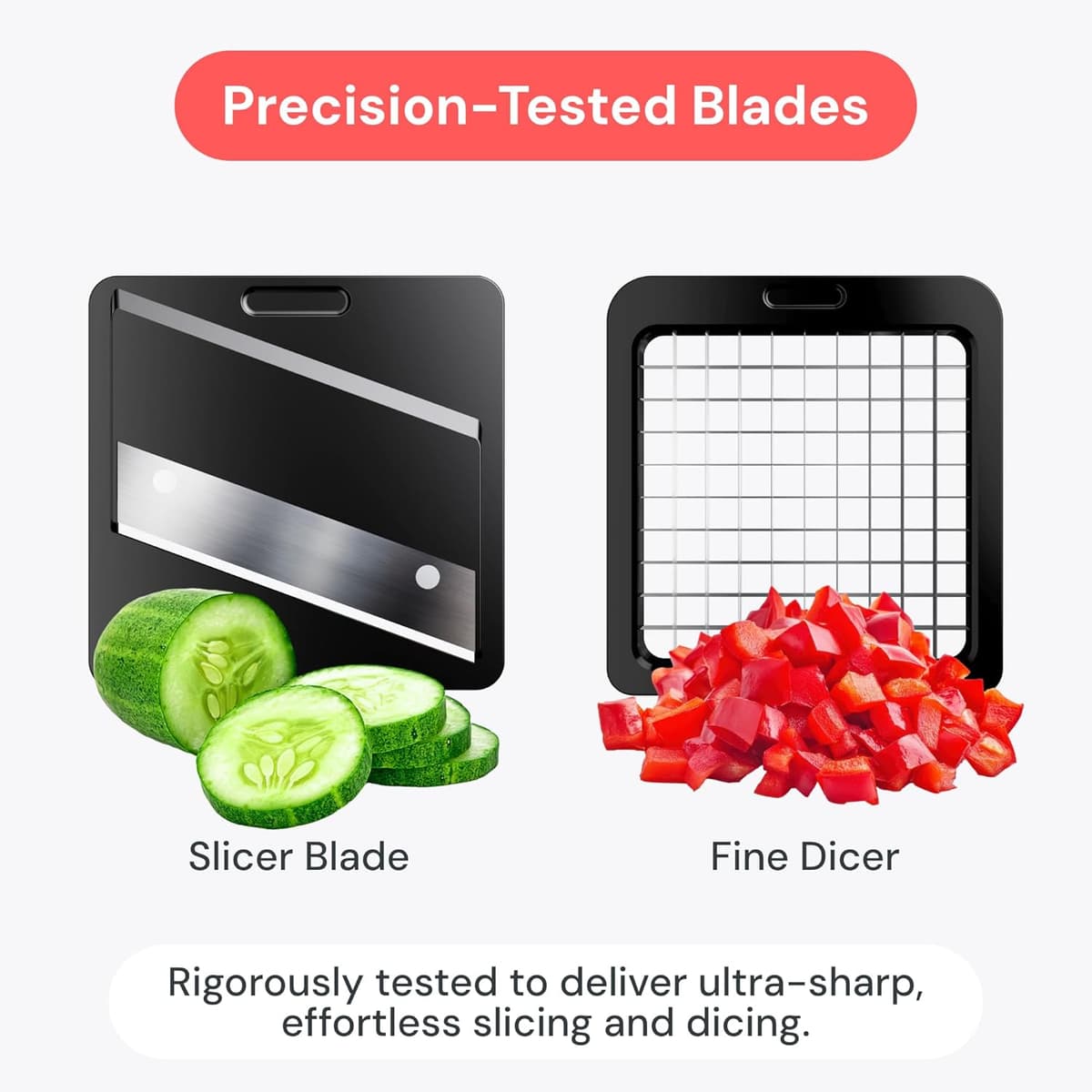 Fullstar Daily Vegetable Chopper and Mandoline Slicer - Kitchen Gadgets - Food Chopper with Container, Veggie Chopper, Fruit Cutter, Onion Dicer, Potato and Tomato Slicer for Salads (2-in-1, Black) Matte Black 2-in-1 — view 2