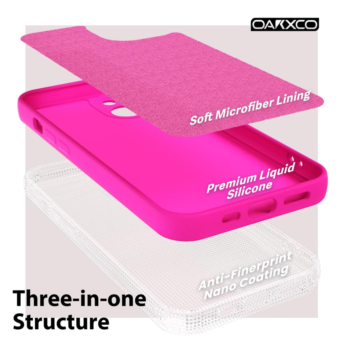 oakxco for iPhone 17 Pro Max Phone Case Liquid Silicone, Cute Thin Slim Grip Soft Rubber Gel for Women Men, Smooth Matte TPU Plain Solid Color Girly Simple Case with Camera Cover, Light Pink — view 1729