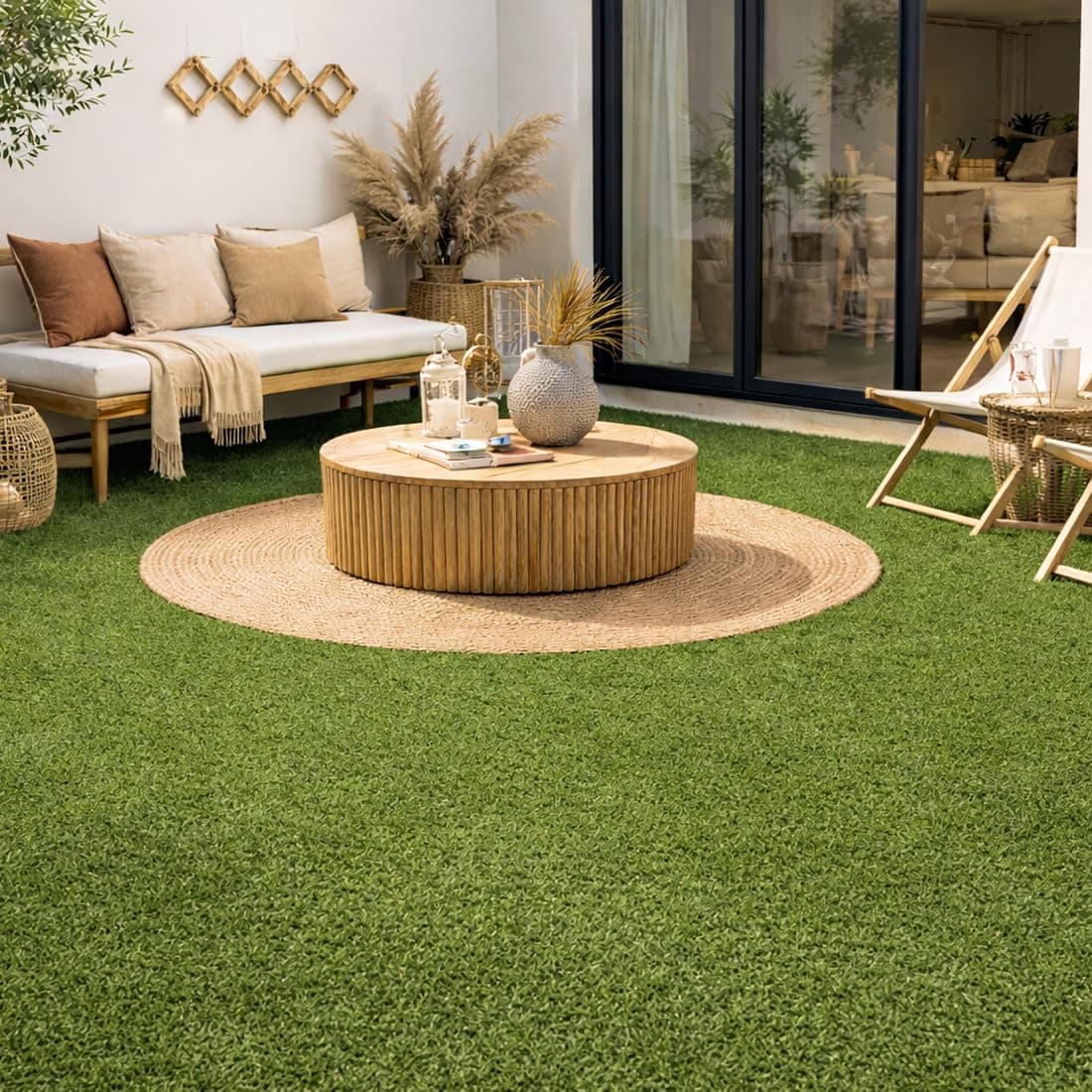 Acomoda Textil – Césped Artificial Alta Densidad 7mm para Interior Exterior. Rollo Hierba Sintética con Orificios Drenaje y Fácil Instalación para Jardín, Terraza, Piscina (Altura 7mm, 2x5m) — view 5