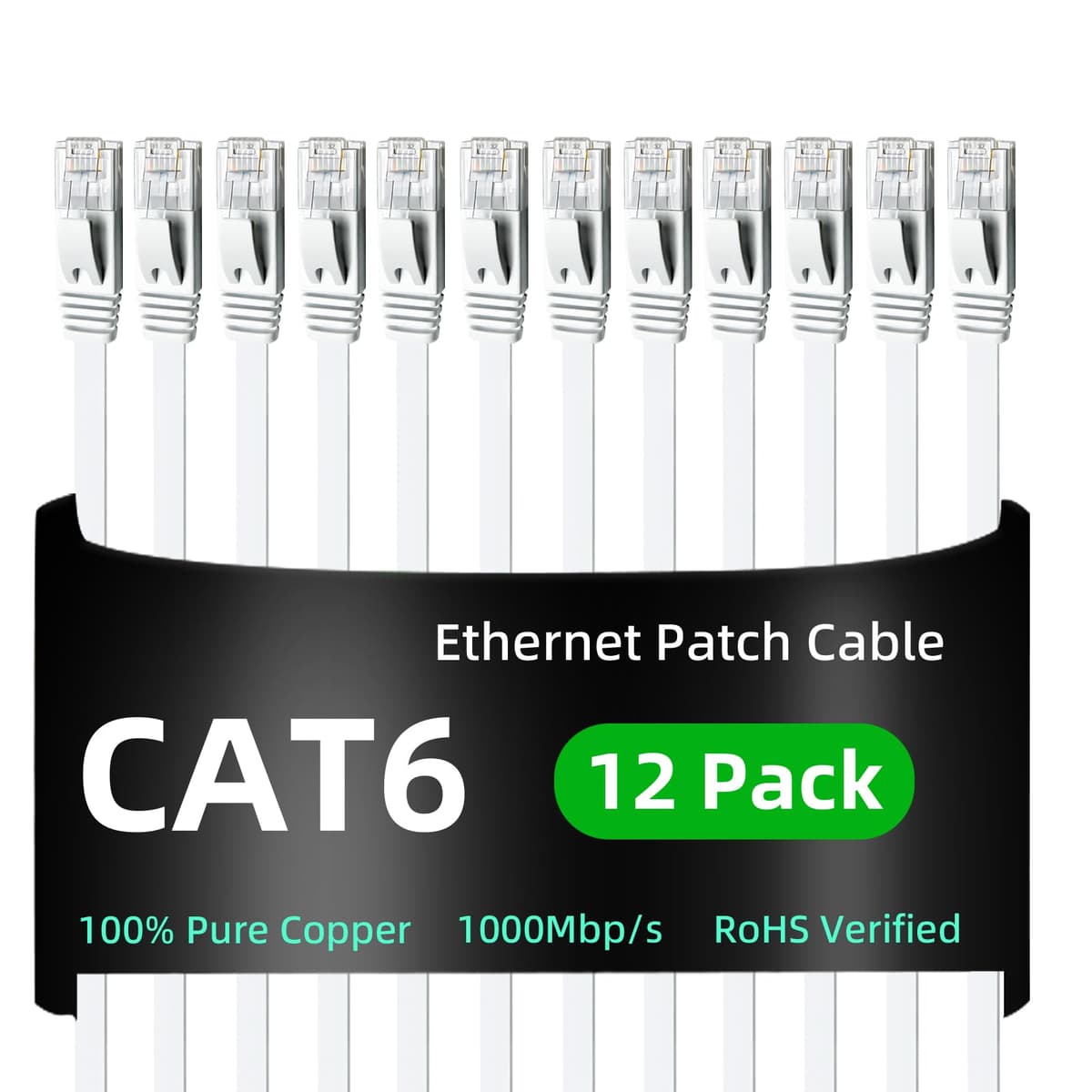 Yauhody CAT 6 Ethernet Cable 0.5m Black 6Pack Network Cable High Speed CAT6 Ethernet Patch Leads 0.5m Lan Cable CAT6 Gigabit Internet LAN Patch Cable for TV Gaming Router(6Pack Black) — view 18