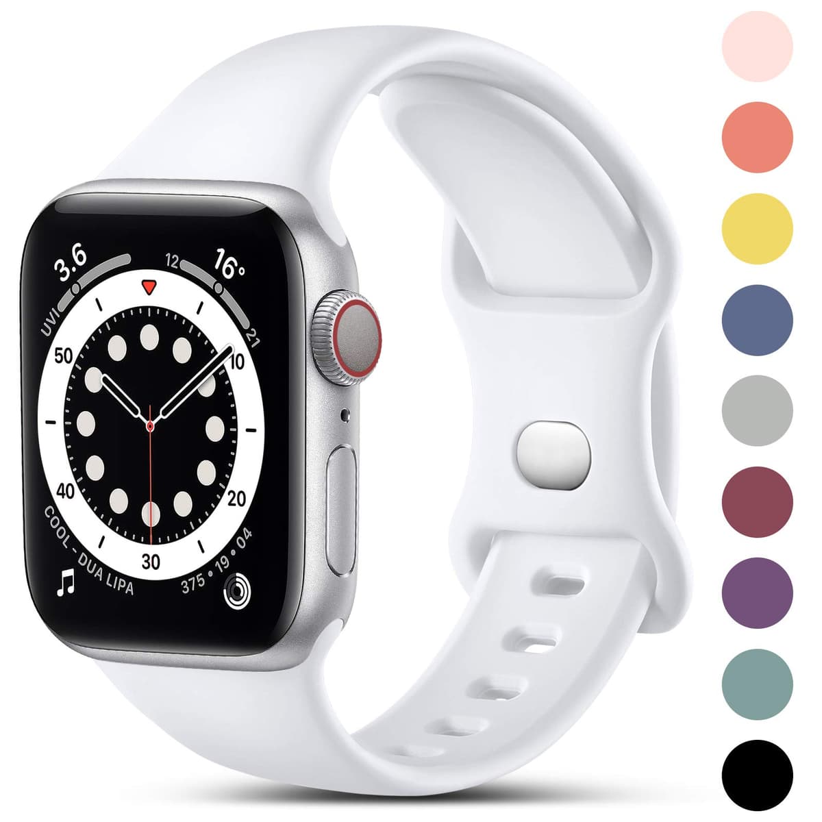 CeMiKa Compatible with Apple Watch Strap 41mm 40mm 38mm 42mm, Silicone Sport Band Replacement Straps Compatible with Apple Watch Series 11 10 9 8 7 6 5 4 3 2 1 SE SE3/iwatch Strap, Black — view 15