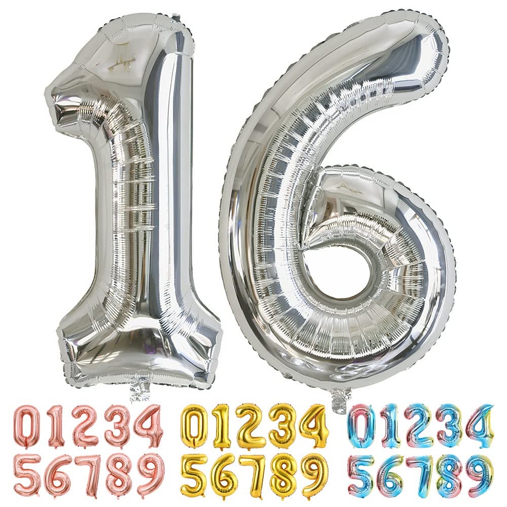 Foil Globo Número 5 Azul 40" (101cm), Inflable Helio o aire, Gigante Numeros 0-9, 10-19, 20-29, 30-100, Grande Globos Decoración para La Boda Aniversario y Cumpleaños Fiestas — view 157