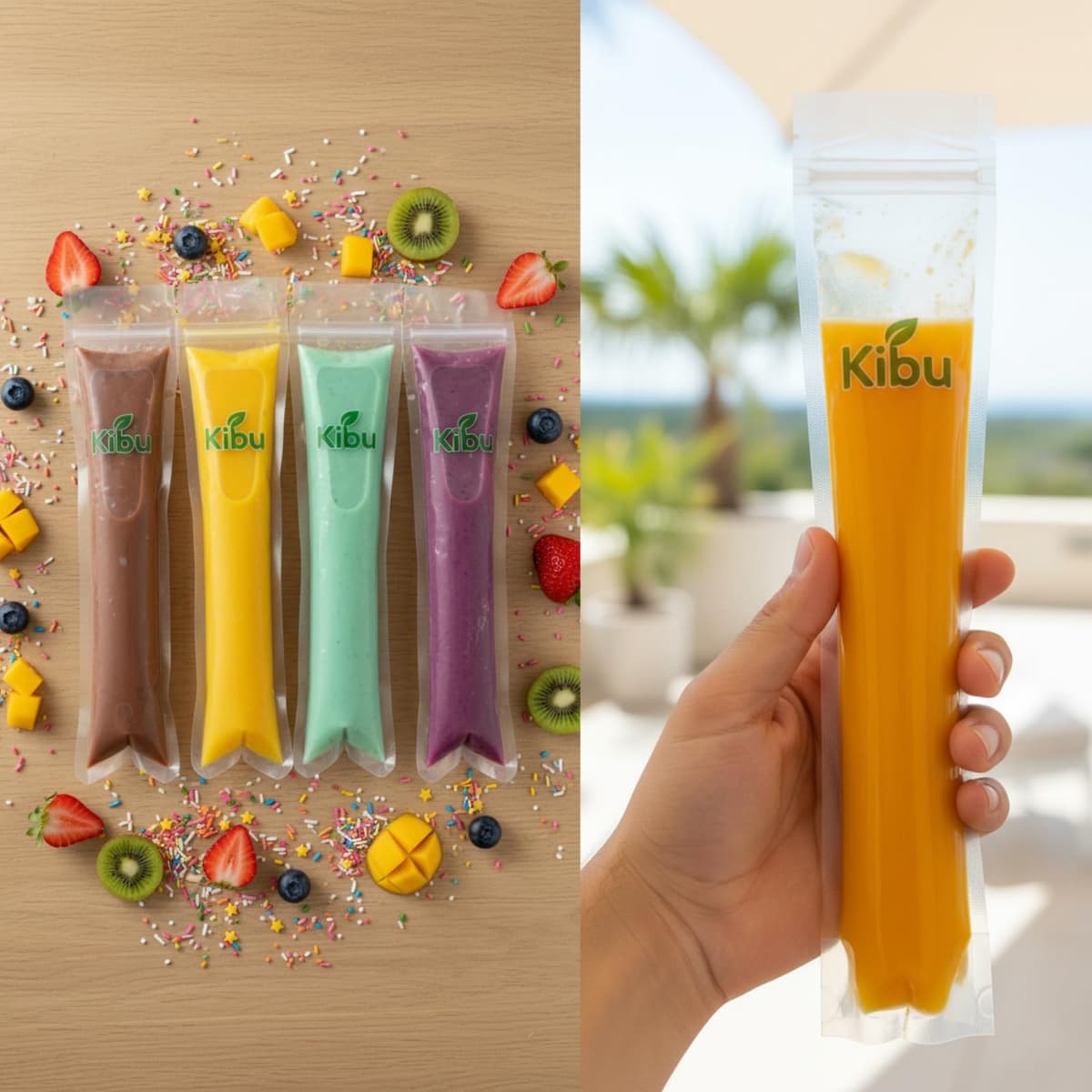 Kibbu. 150 Pack Bolsas de Helado Flash para Hacer Palitos de Hielo y Postres Congelados Plástico Duradero Bolsas Flash de Verano Refrigerantes para Almacenamiento de Helado — view 2