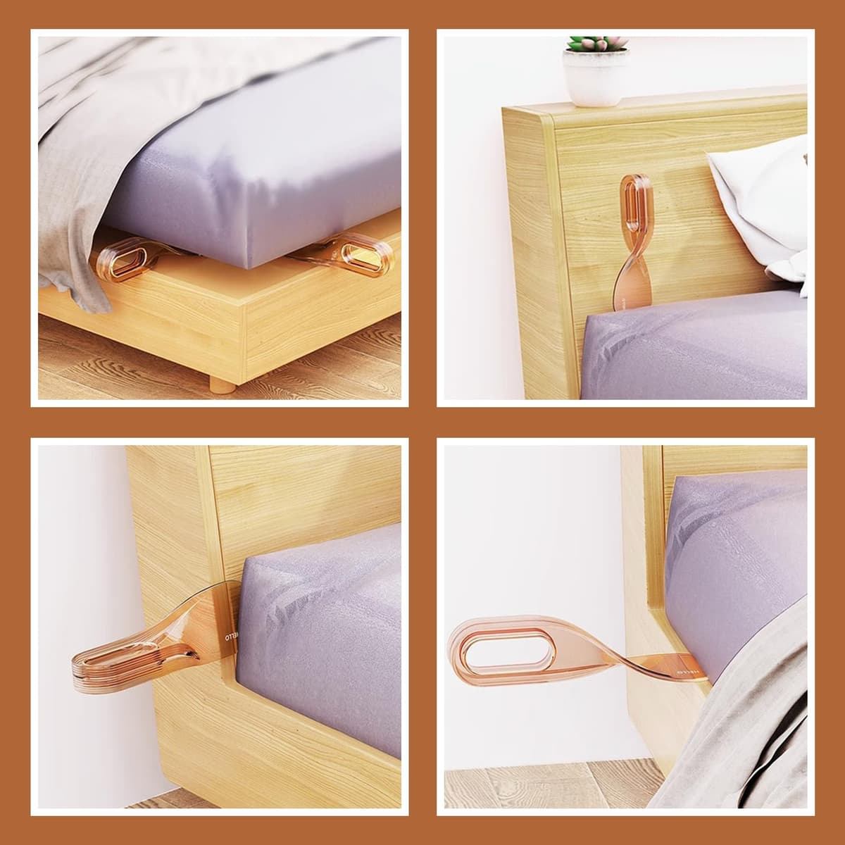 2 Piezas Herramientas para Levantar colchones, Herramienta para Doblar sábanas, Elevador de colchón Easy Lifters, Organizador de sábanas y Colchones Accesorios para Cambiar Sábanas (Naranja, Verde) — view 5