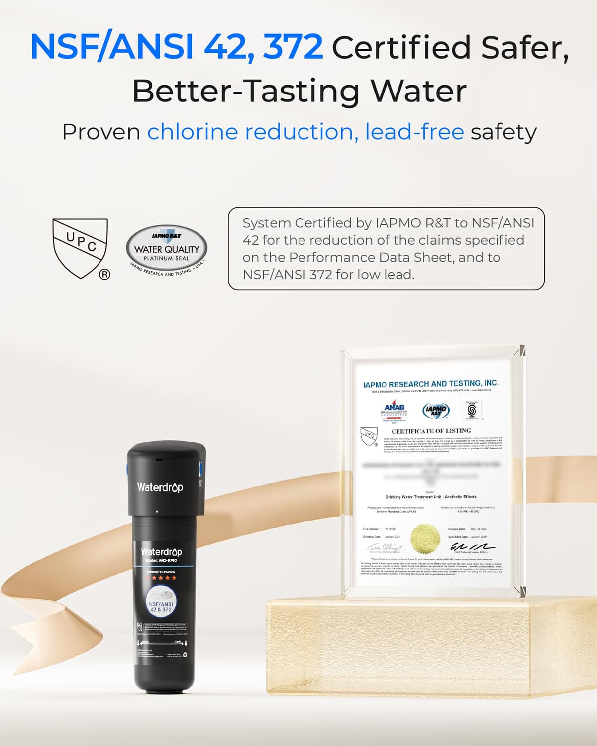 Waterdrop 10UA Sistema de Filtro de Agua para Debajo del Fregadero, 30.000 Litros Sistema de Filtrado de Agua de Alta Capacidad, Certificado NSF/ANSI 42, Reduce el 99,99% de Plomo, Cloro, Mal Sabor — view 3