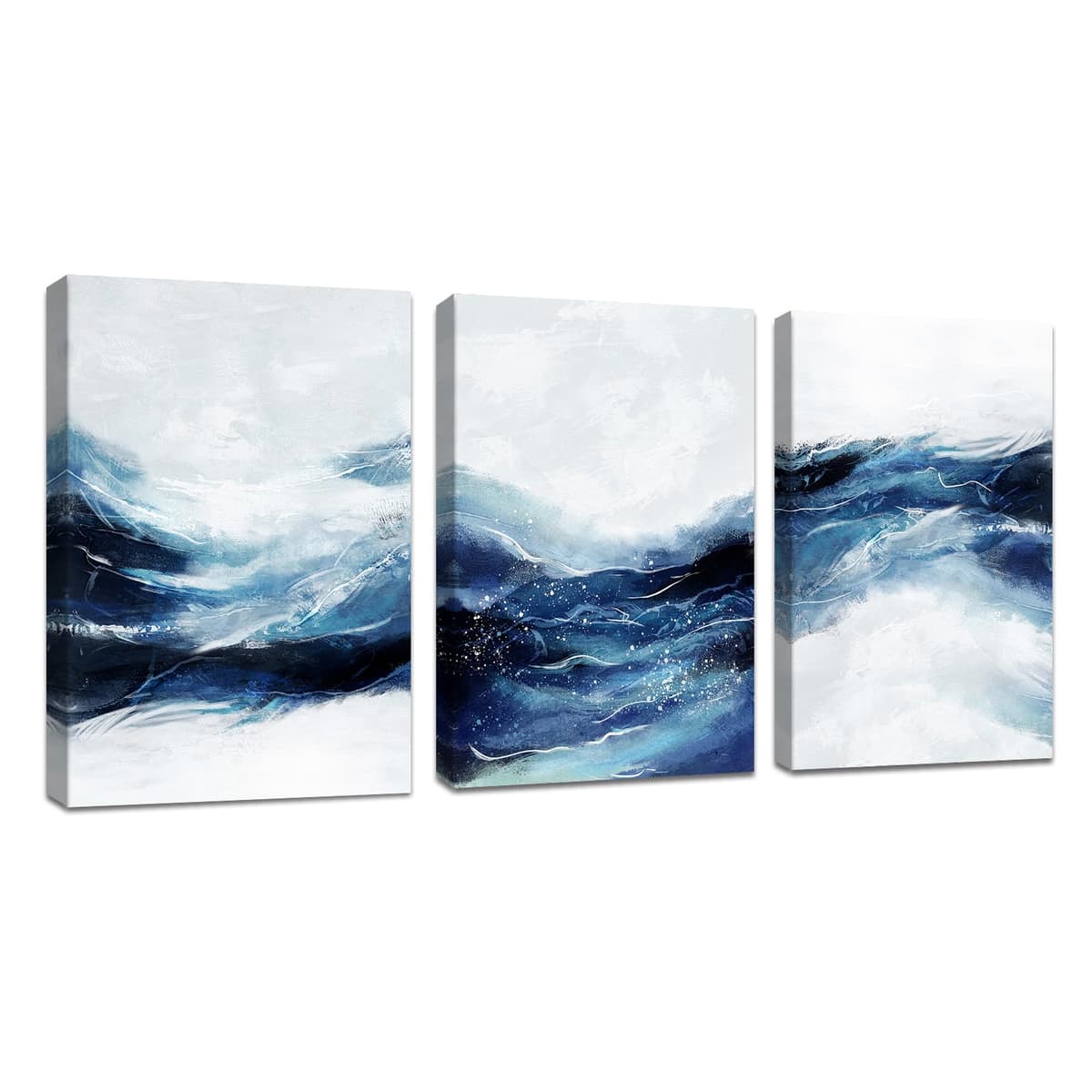 3Pcs Blue Grey Zen Canvas Wall Art, White Lotus Flowers Butterfly Meditation Spiritual Wall Paintings White Lotus Blooming on Stones in Lake Wall Pictures Room Decor for Yoga Spa Room Decor 30x40cmx3 — view 42