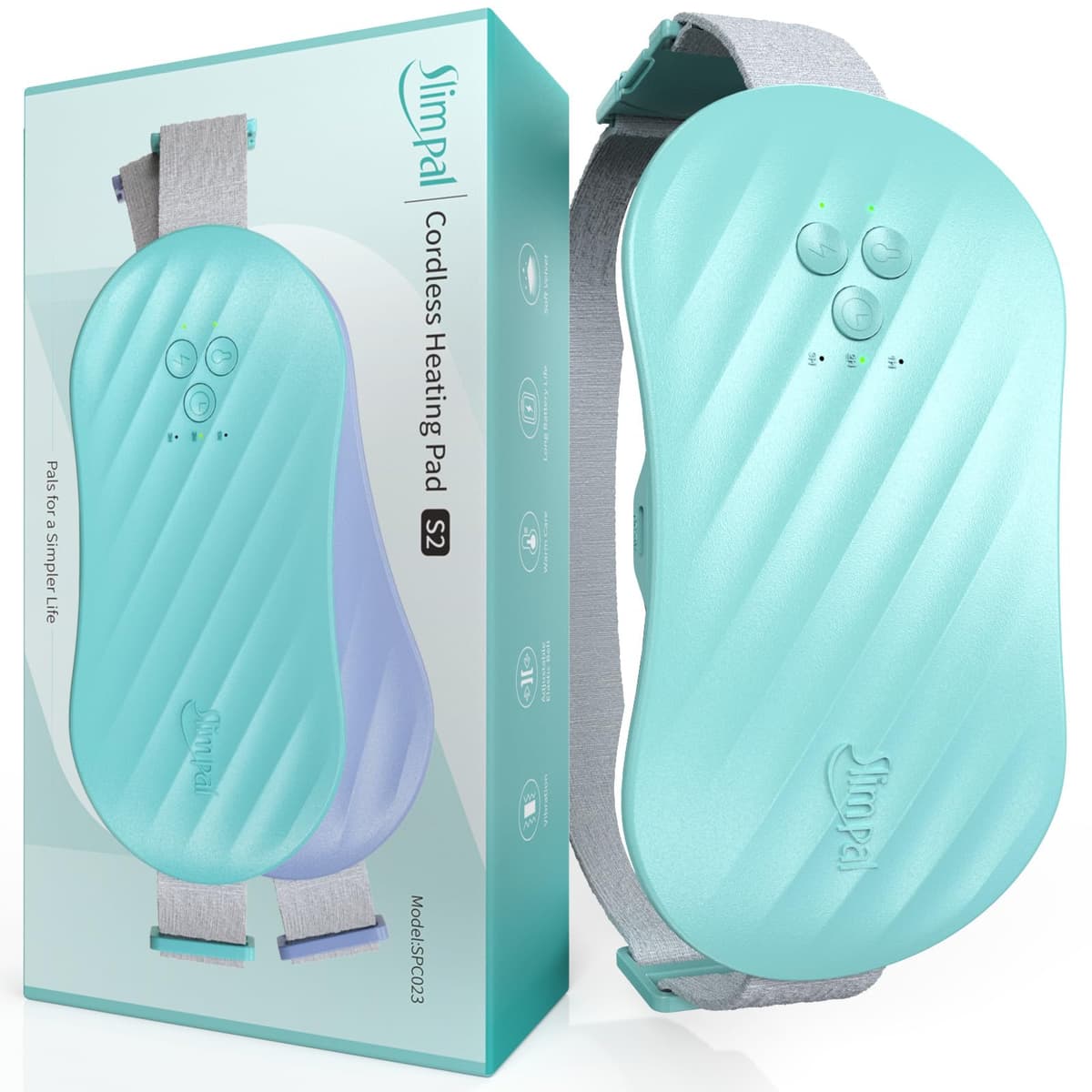 Almohadilla térmica portátil Slimpal, cinturón calefactor inalámbrico recargable para mujer, color blanco — view 18