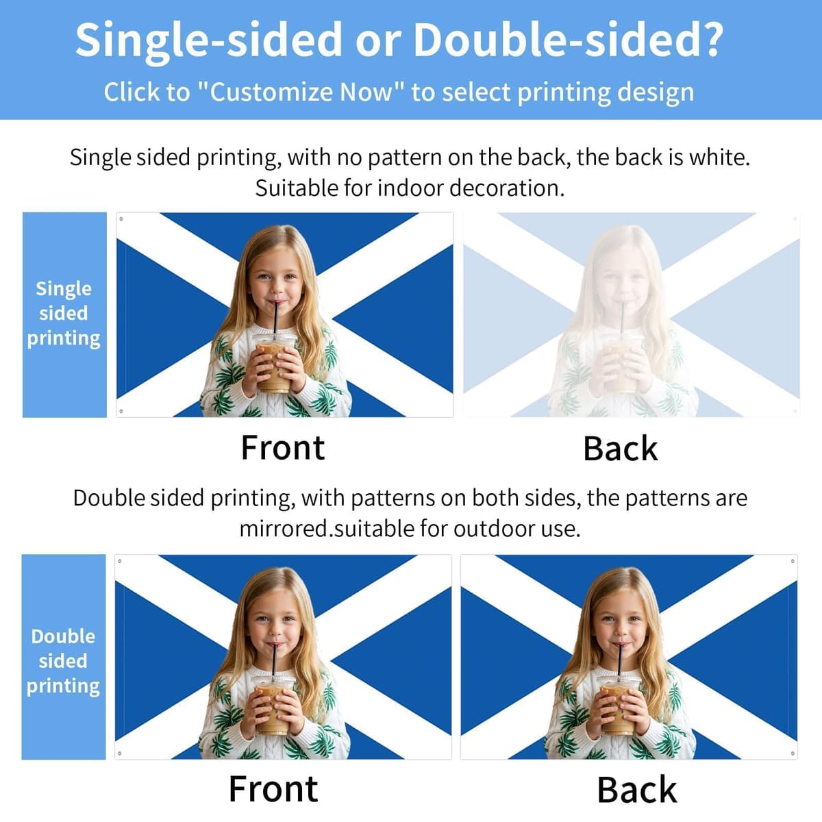 Custom Scottish Flag-Personalised Scotland Flag with Picture Photo Logo Text-Custom Scottish Tapestry Banner for Competitions,Soccer Party Bar Garden Festivals Dorm Decoration Indoor Outdoor — view 3