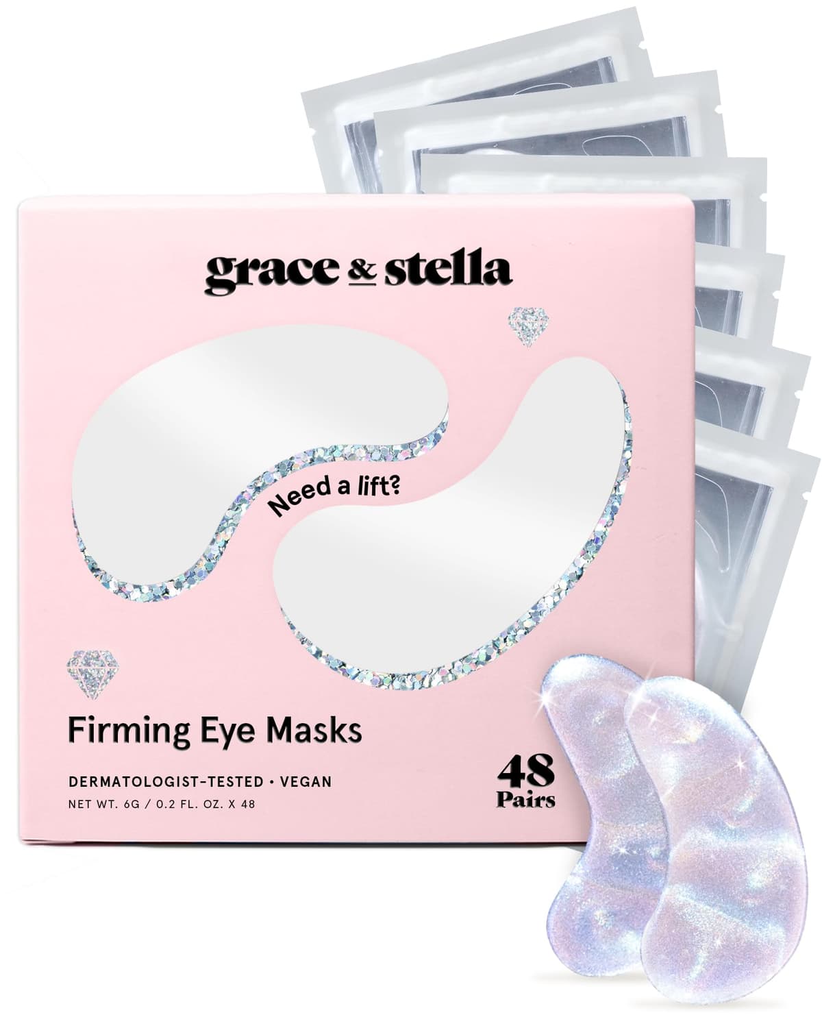 grace & stella Award Winning Under Eye Mask - Reduce Dark Circles, Puffy Eyes, Undereye Bags, Wrinkles - Under Eye Gel Patches, Vegan Cruelty-Free Self Care (4 Pairs, Gold) — view 12