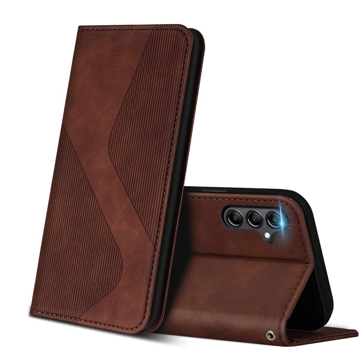 Case for Samsung Galaxy A34 5G, Premium PU Leather Wallet Case with [Card Slots] [Viewing Stand], Shockproof Flip Cover for Samsung A34 5G (Brown)