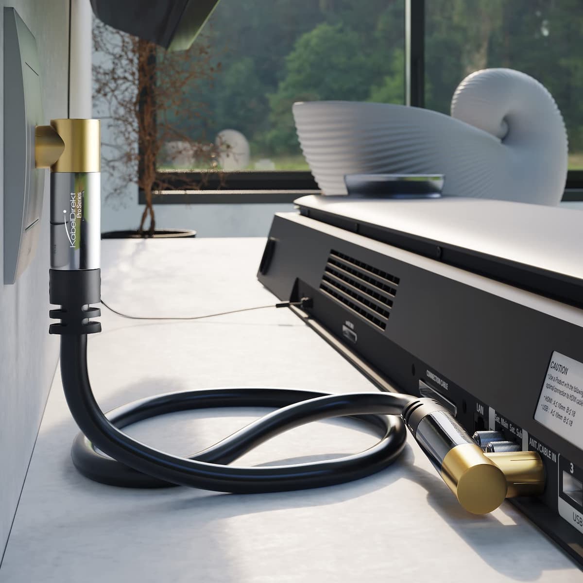 KabelDirekt – Cable Antena TV 4K, Cable Coaxial – 90° acodado – 2m – TV digital y analógico – Disponible en 0,5-20m (Enchufe acodado/Toma acodada, para DVB-C/DVB-T/DVB-S, negro) — view 3
