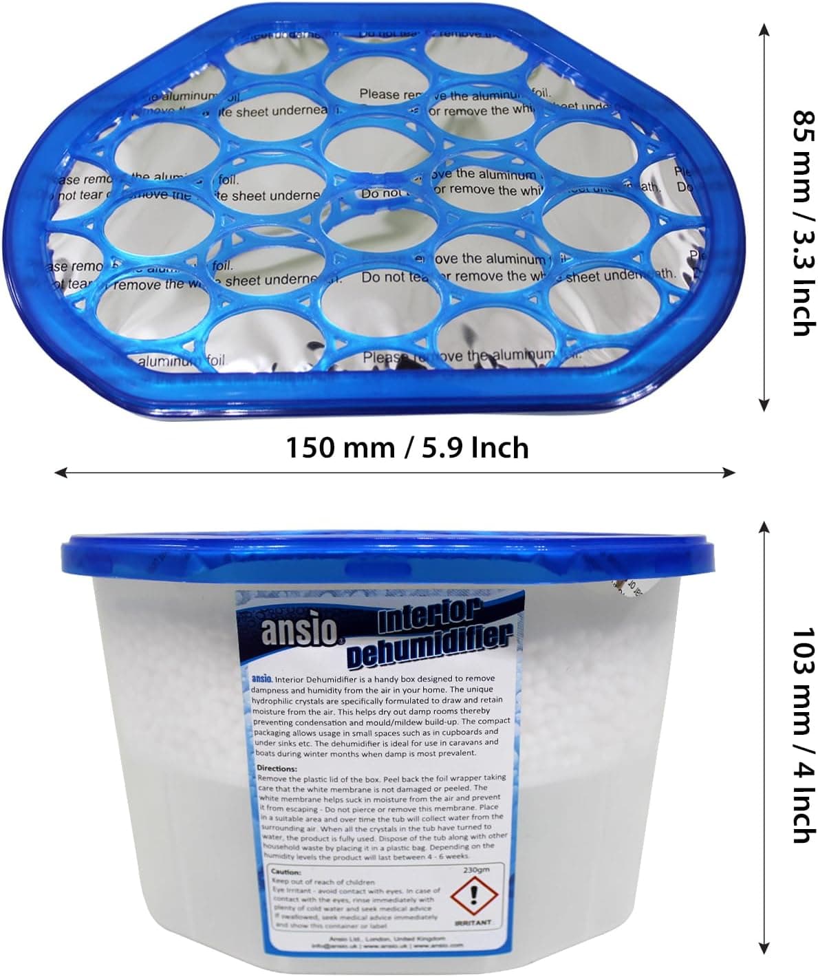ANSIO Dehumidifier Disposable Pack of 10 Room Moisture Absorber Condensation Remover De Humidifiers for Damp, Mould in Home, Bathroom, Window, House, Kitchen, Wardrobe, Bedroom Interior Moisture Traps — view 2