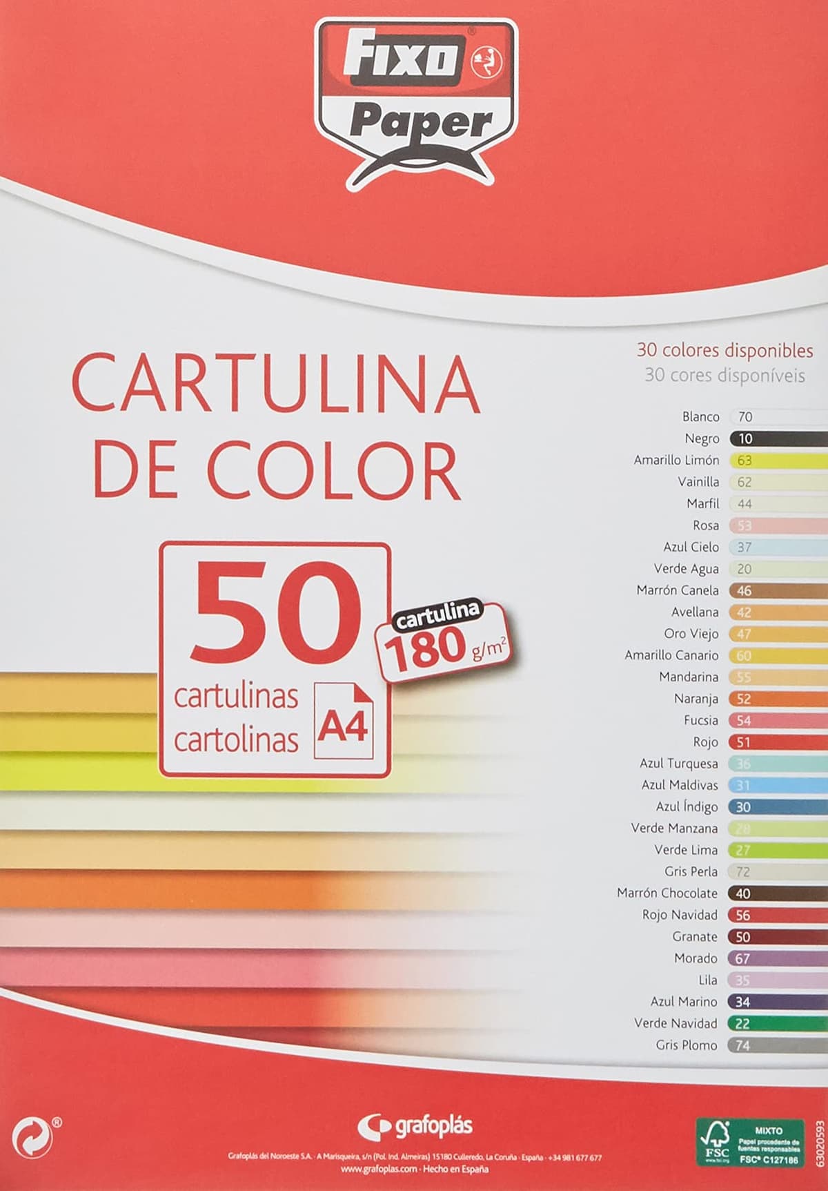 Fixo Paper 11110470 - Pack de 100 – Cartulina blanca A4, 180g — view 90