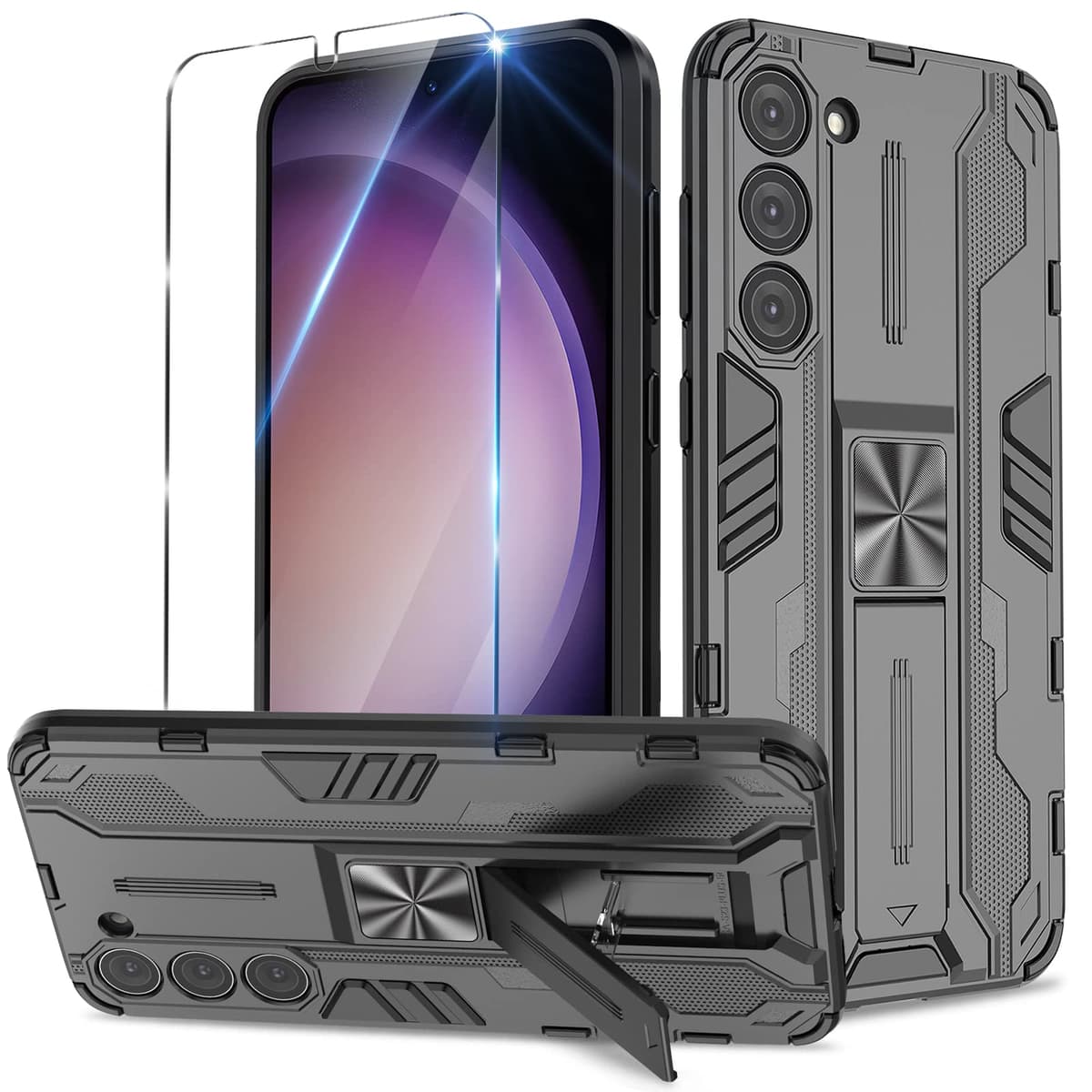 Funda para CMF Phone 2 Pro, Carcasa Antigolpes con Soporte anular metálico, Case Protectora de Grado Militar, Negro — view 1398