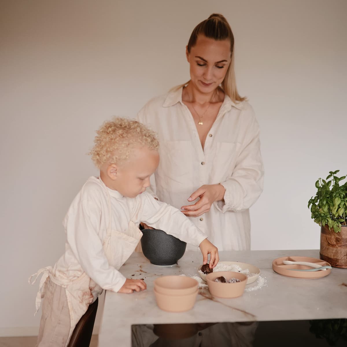 Mushie Silicone Suction Bowl, Non-Slip Suction Bowl for Babies & Toddlers, Material: Food Grade Silicone, Dishwasher & Microwave Safe (Blush) — view 4