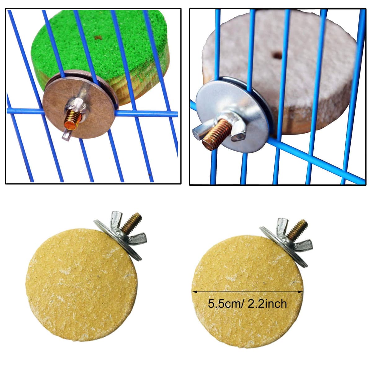 Allazone 6 PCS Bird Perch Stand Toy, Wood Parrot Perch Stand Playground Paw Grinding Clean Chew Toy for Pet Parrot, Hamster or Chinchilla — view 4