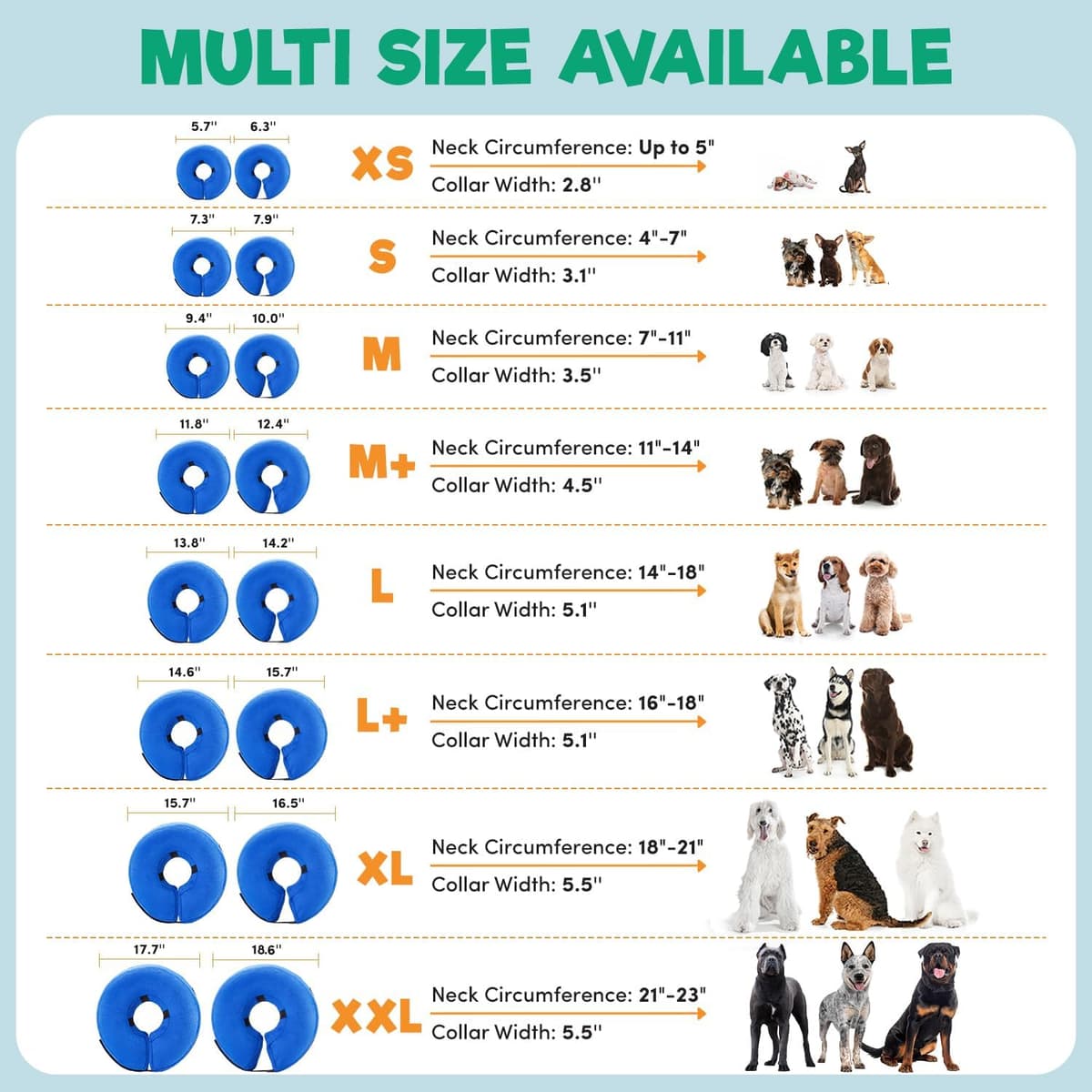 BENCMATE Inflatable Dog Cone Collar Alternative, Soft Dog Cone for Small Medium Large Dogs and Cats, Neck Recovery ECollar Do — view 4