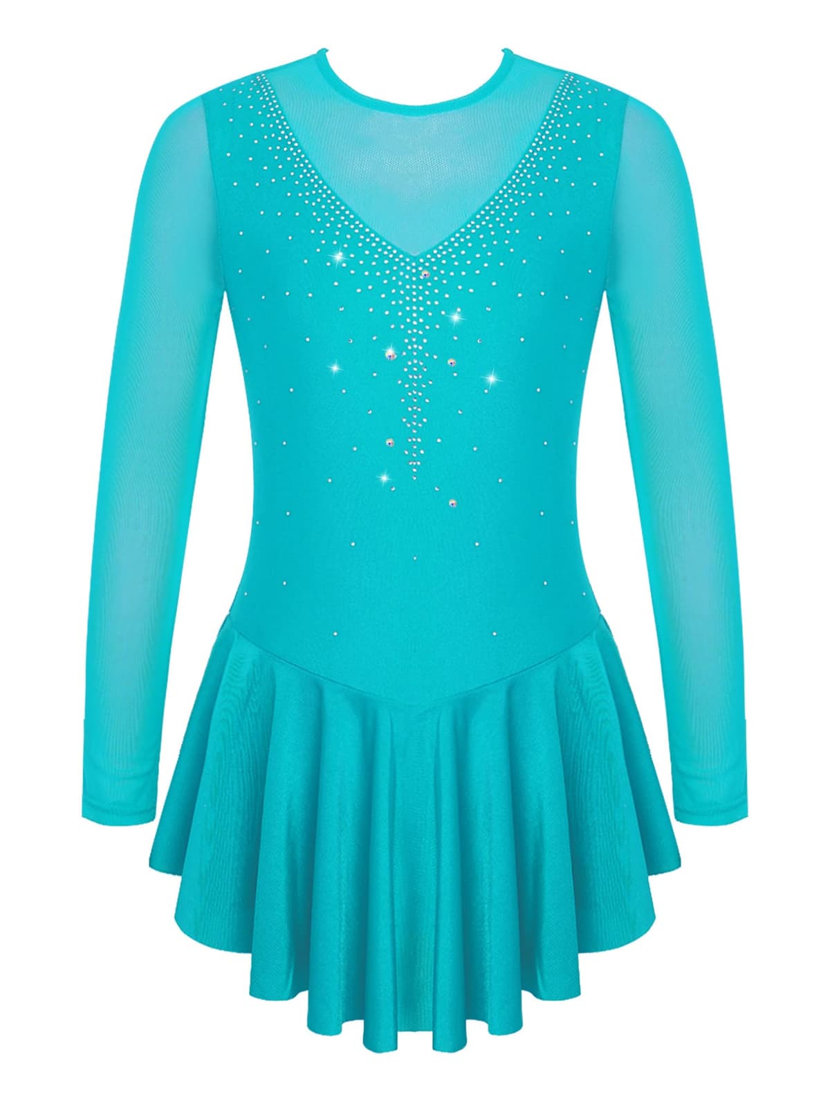 Freebily Vestido de Danza Patinaje sobre Hielo para Niña Leotardo de Manga Larga Maillot de Gimnasia Rítmica Competición Vestido de Bailarina Ballet — view 11