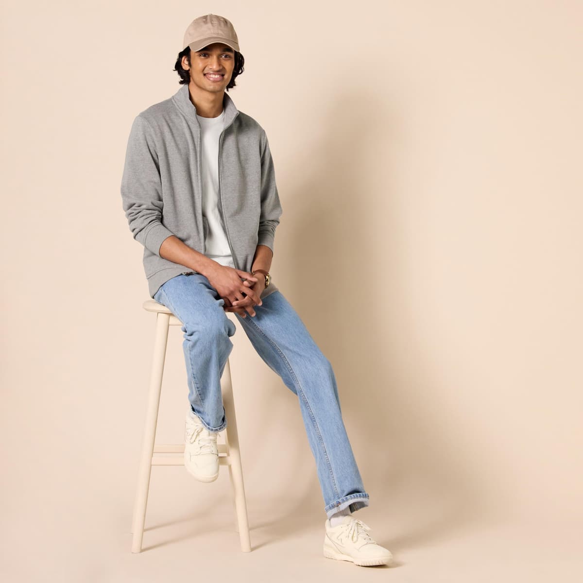 Amazon Essentials Sudadera Ligera de Felpa con Cremallera Completa y Cuello Perkins Hombre — view 5