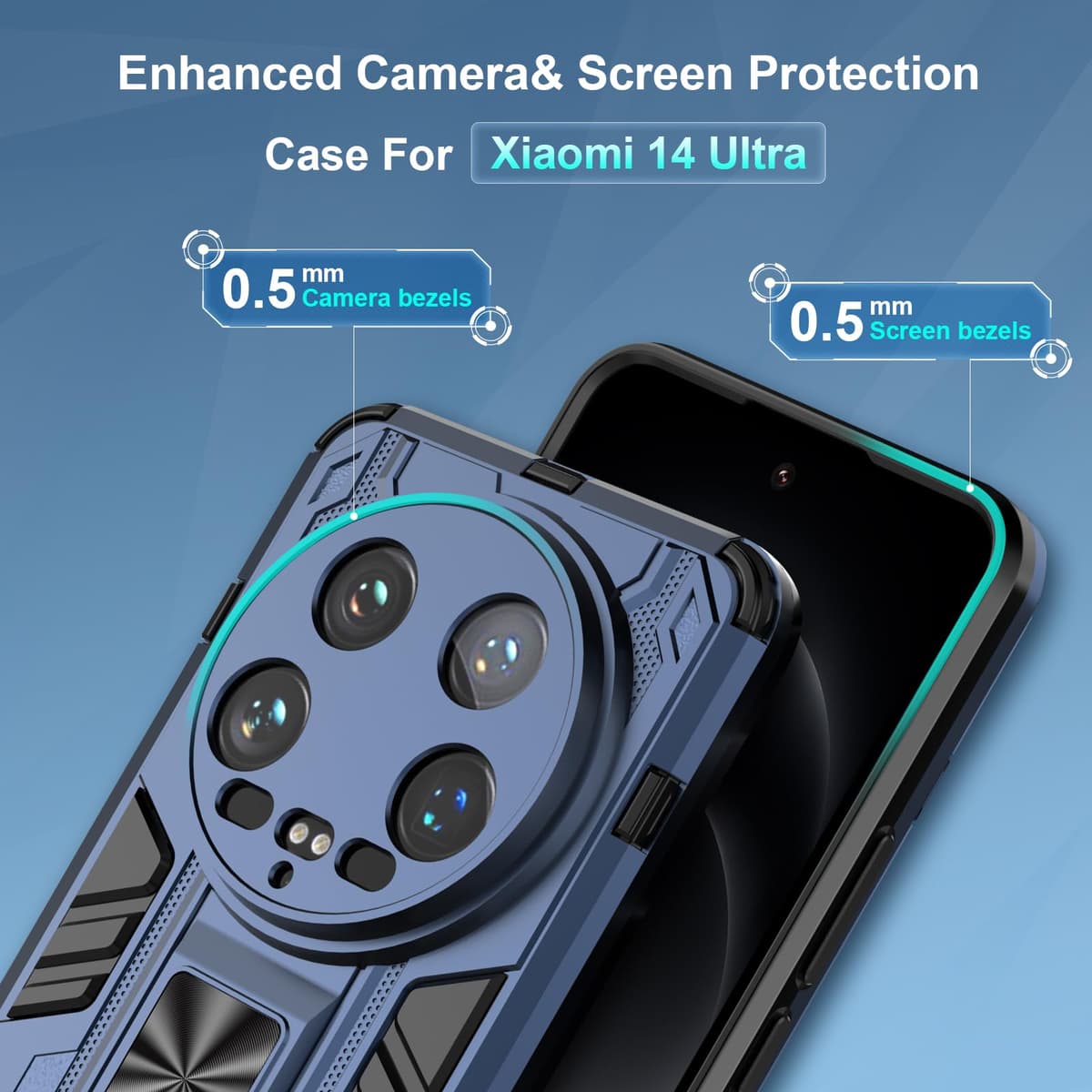 Funda para CMF Phone 2 Pro, Carcasa Antigolpes con Soporte anular metálico, Case Protectora de Grado Militar, Negro — view 773