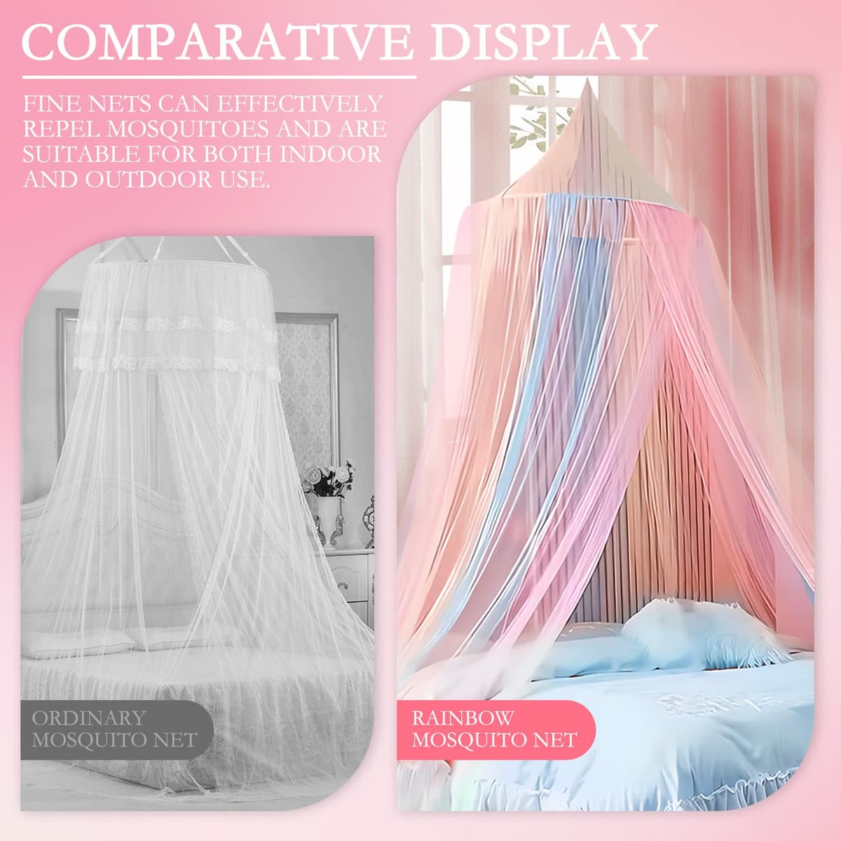 Dosel Cama Infantil,(60x250x1250cm) Red Casual Arco Iris, Niña Mosquitera, Mosquitera para de Niños, Dosel de Cama para Decoración de Habitación de Niña — view 5