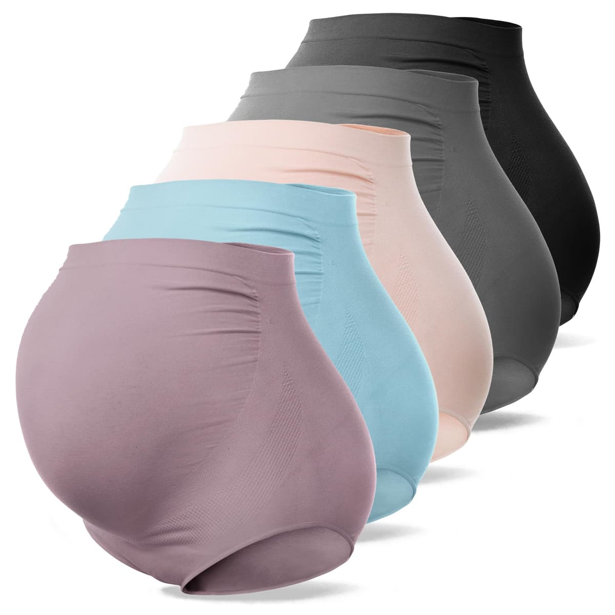 SUNNYBUY Women's Maternity High Waist Underwear Pregnancy Seamless Soft Hipster Panties Over Bump — view 8