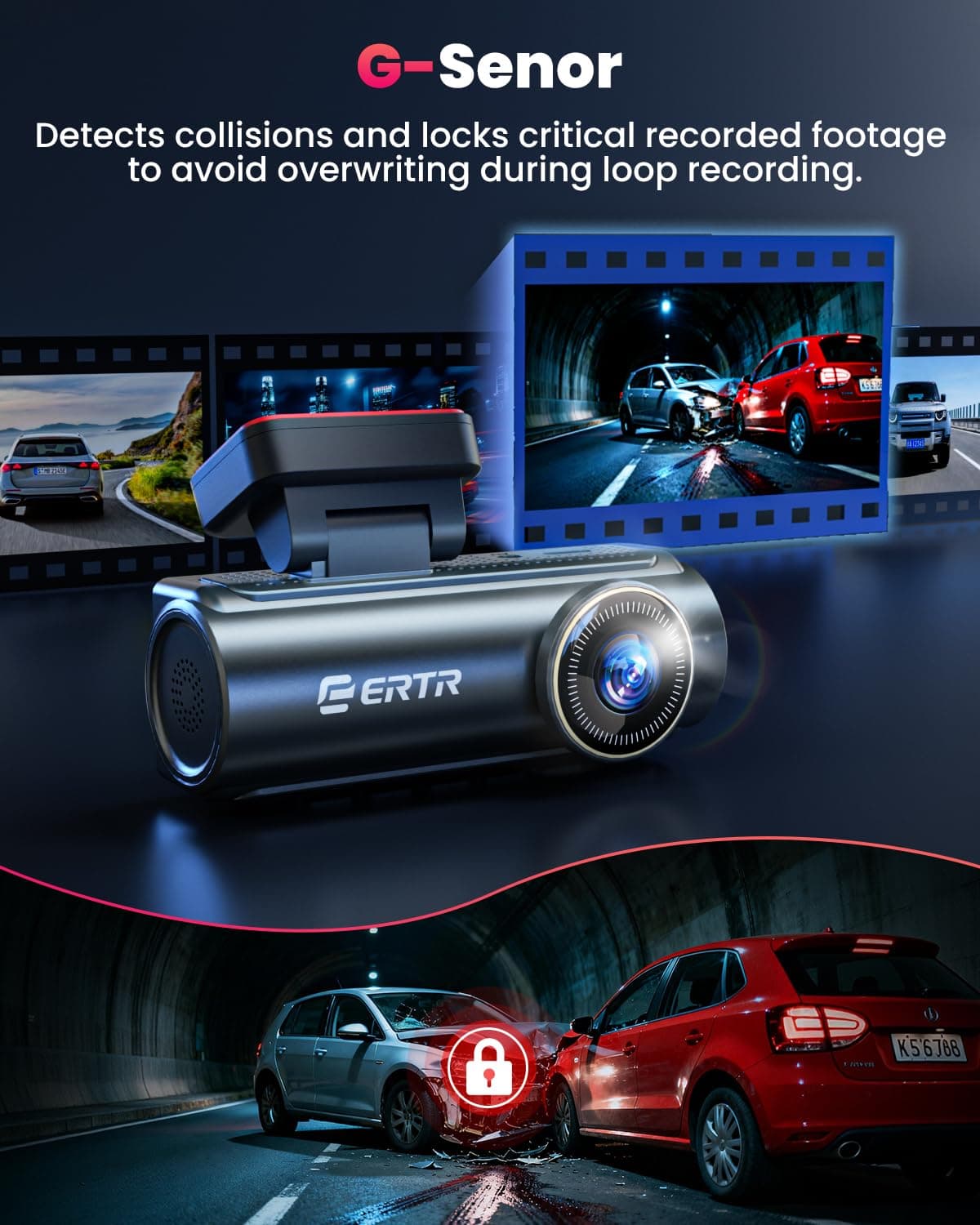 4K Dash Cam Front and Rear, 5GHz WiFi Wireless Dashcam with 64GB SD Card,4K+1080P Dual Car Dash Camera, Full HD Dash Cam with APP Control, G-Sensor, WDR, Loop Recording Easy Setup — view 5