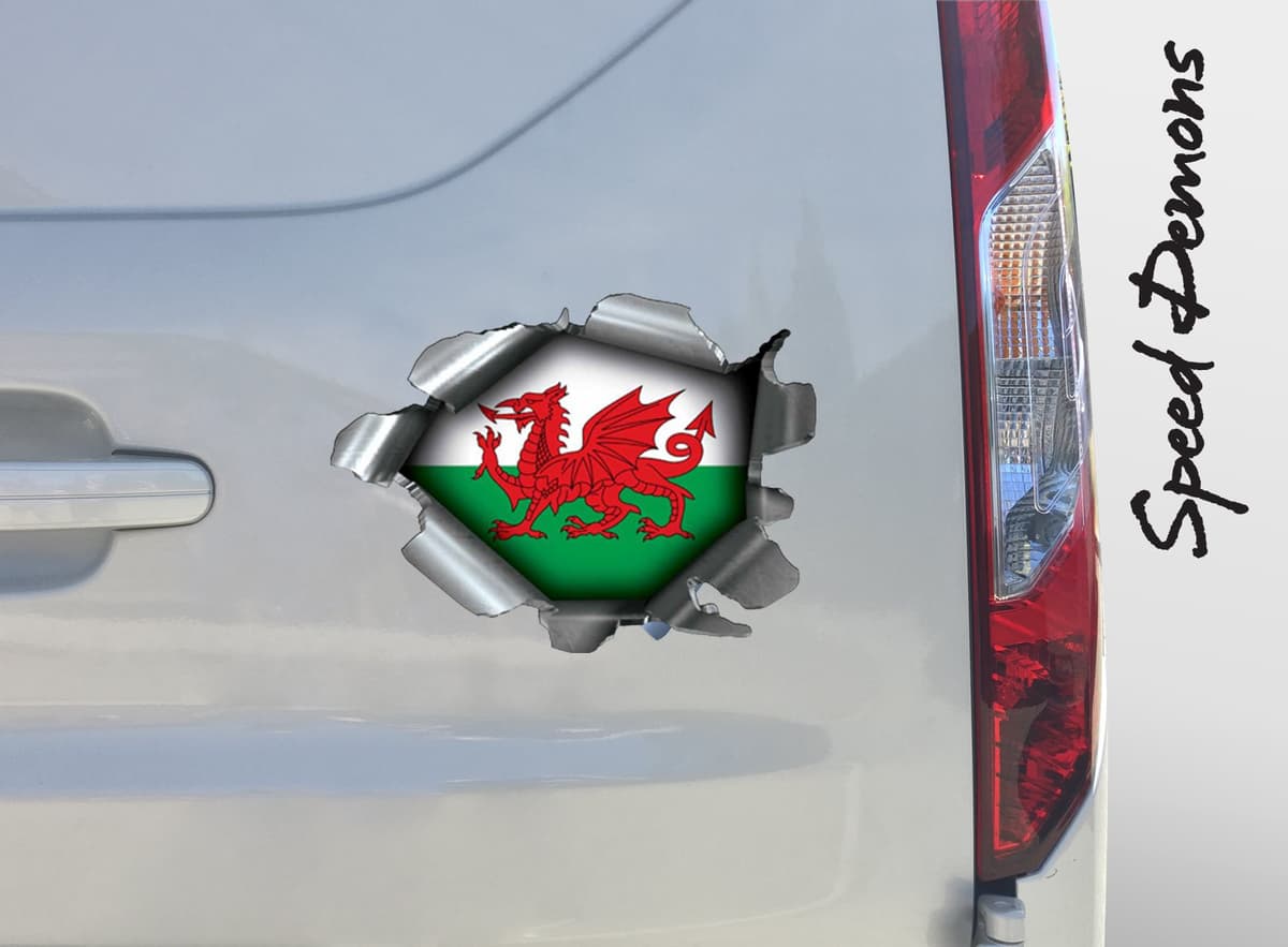 Speed Demons Pride Burst RIP Torn Tear Sticker Graphic SELF Adhesive for Any Surface Including LAPTOPS and Cars - Union Jack Flag — view 4