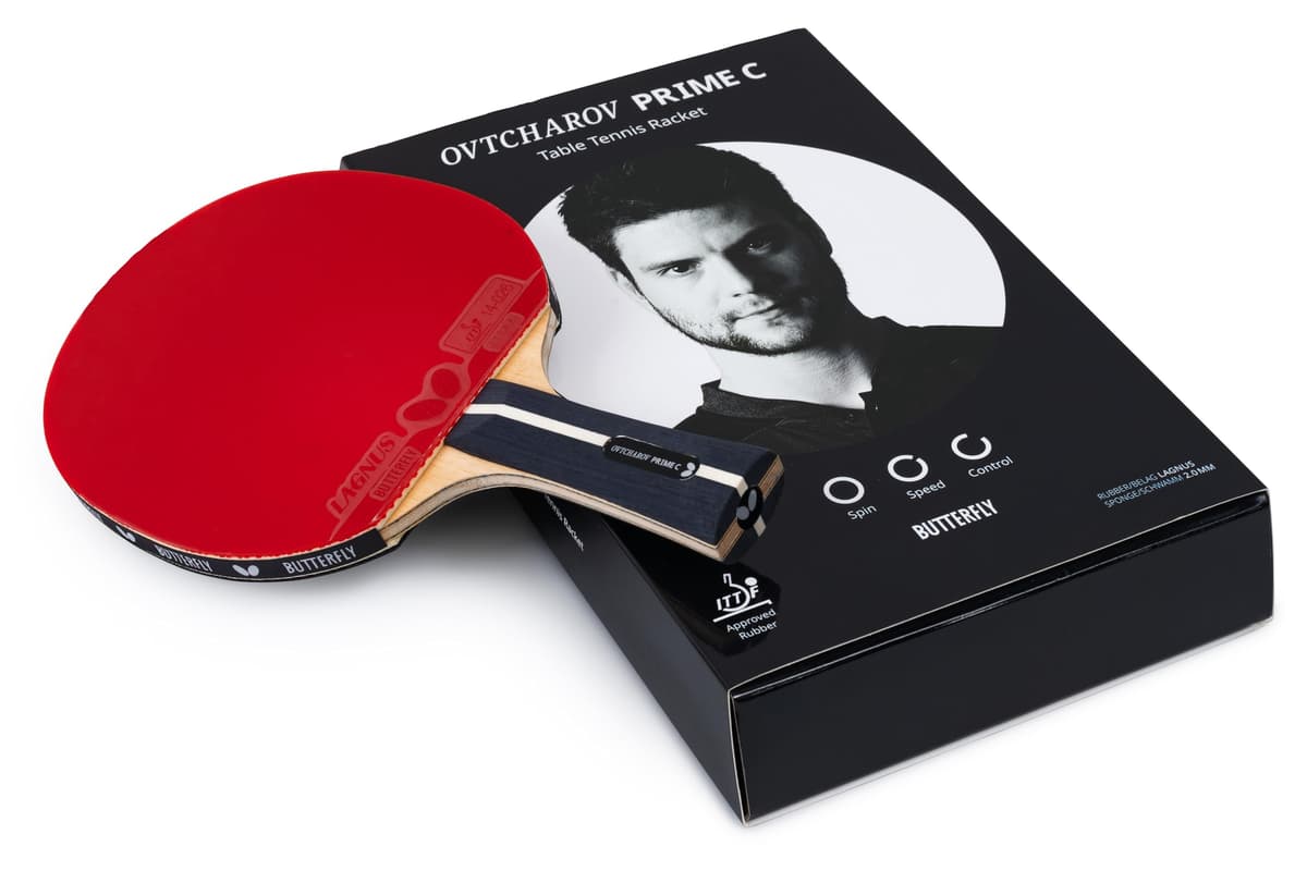 Butterfly Ovtcharov - Raqueta de tenis de mesa profesional para jugadores de ping pong de mesa ambiciosos | Aprobación ITTF para competiciones | Revestimiento extremadamente adherente/pegajoso para un