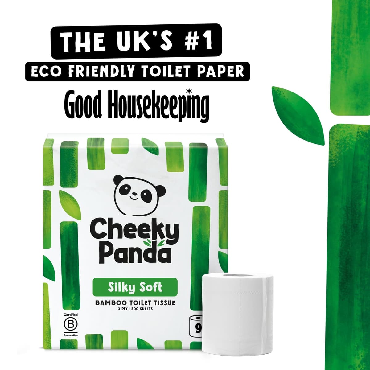 The Cheeky Panda Bamboo Toilet Paper – 9 Rolls of Toilet Paper | Plastic Free Packaging and Sustainable Toilet Tissue | 100% Compostable — view 7