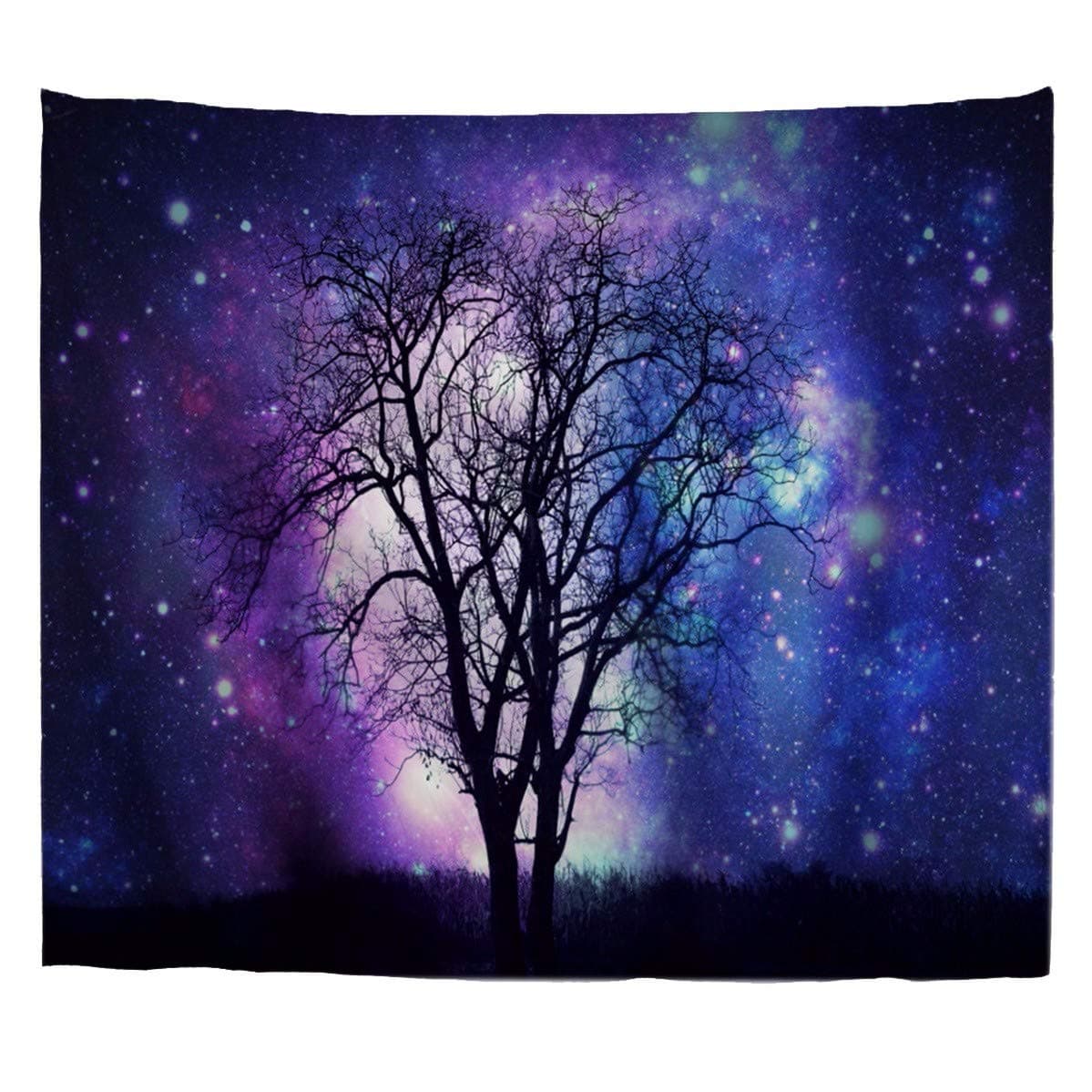 A.Monamour Mermaid And The Sailing Pirate Ship Art Print Fabric Wall Hanging Tapestry Wall Decors Window Curtains For Living Room Bedroom 180X200Cm/71"X80" — view 27